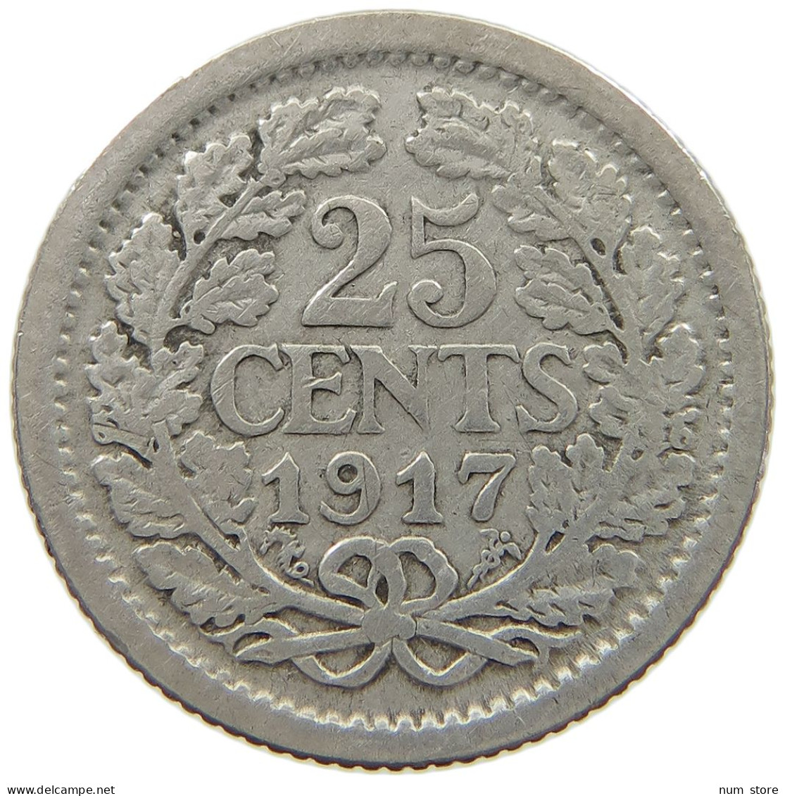 NETHERLANDS 25 CENTS 1917 #a052 0577 - 25 Centavos