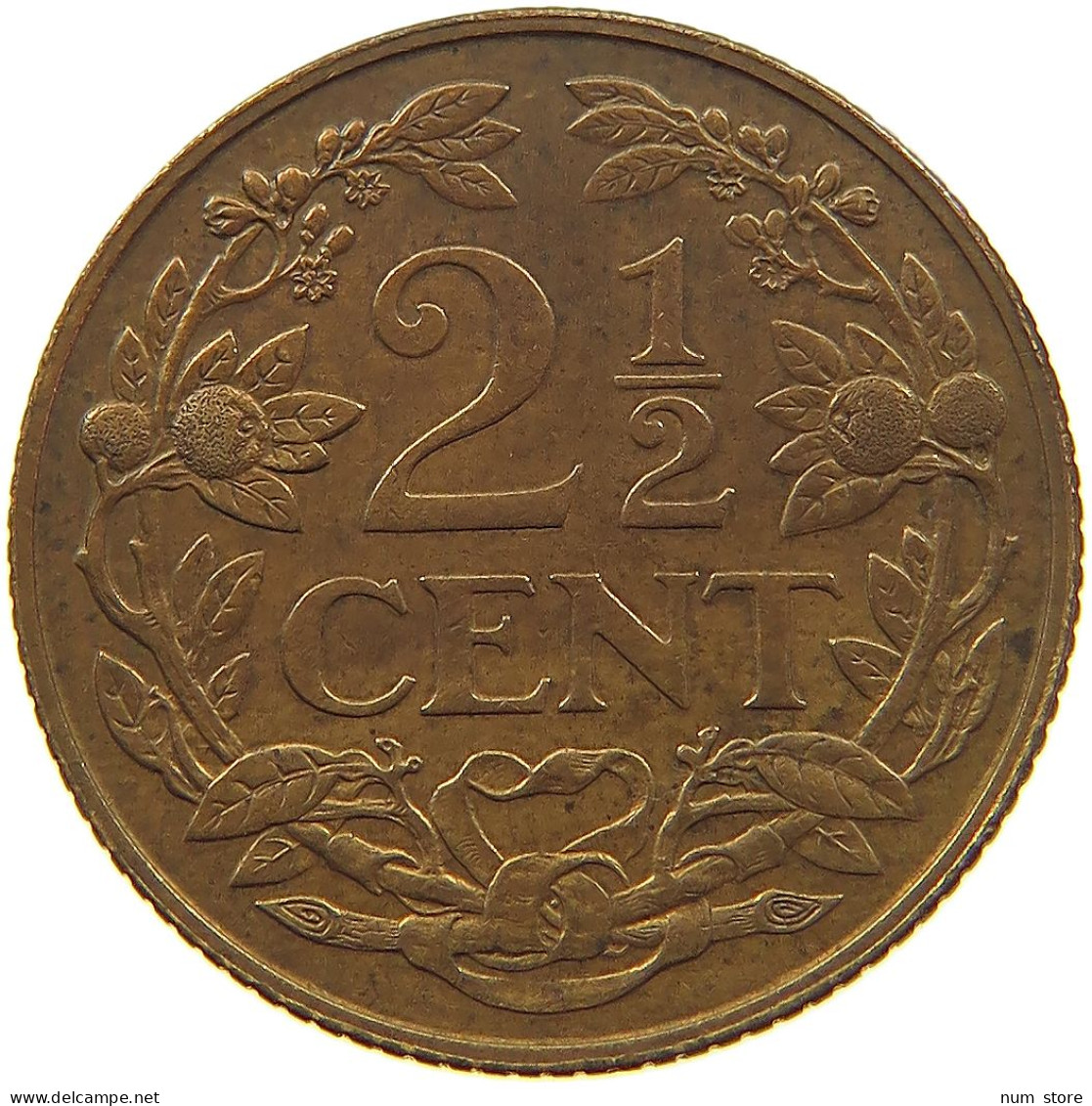 NETHERLANDS 2 1/2 CENTS 1941 TOP #s036 0451 - 2.5 Centavos