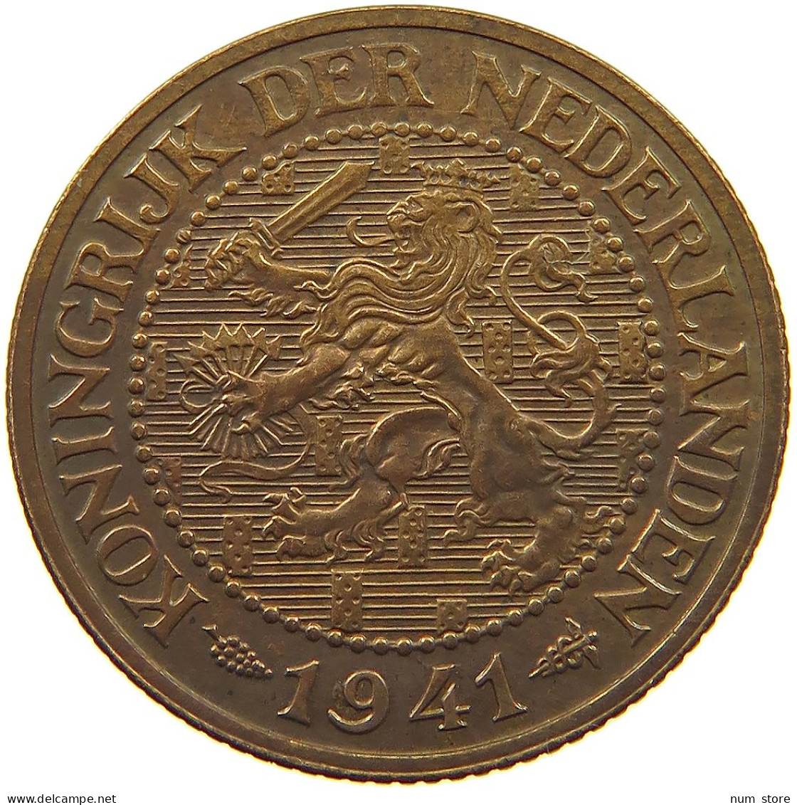 NETHERLANDS 2 1/2 CENTS 1941 TOP #s036 0451 - 2.5 Centavos