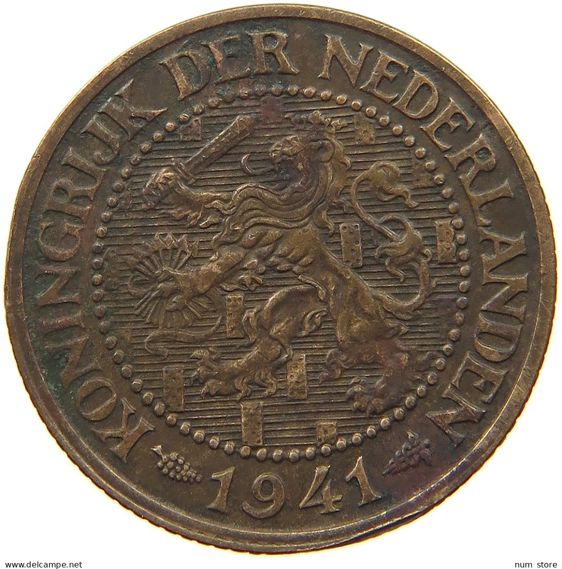 NETHERLANDS 2 1/2 CENTS 1941 #s077 0611 - 2.5 Centavos