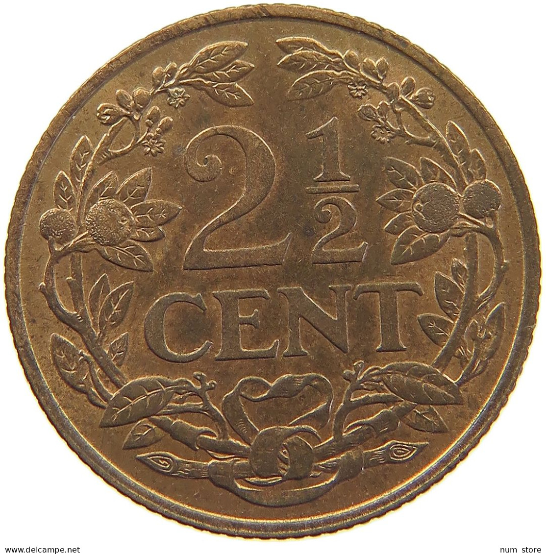 NETHERLANDS 2 1/2 CENTS 1941 TOP #c034 0599 - 2.5 Centavos