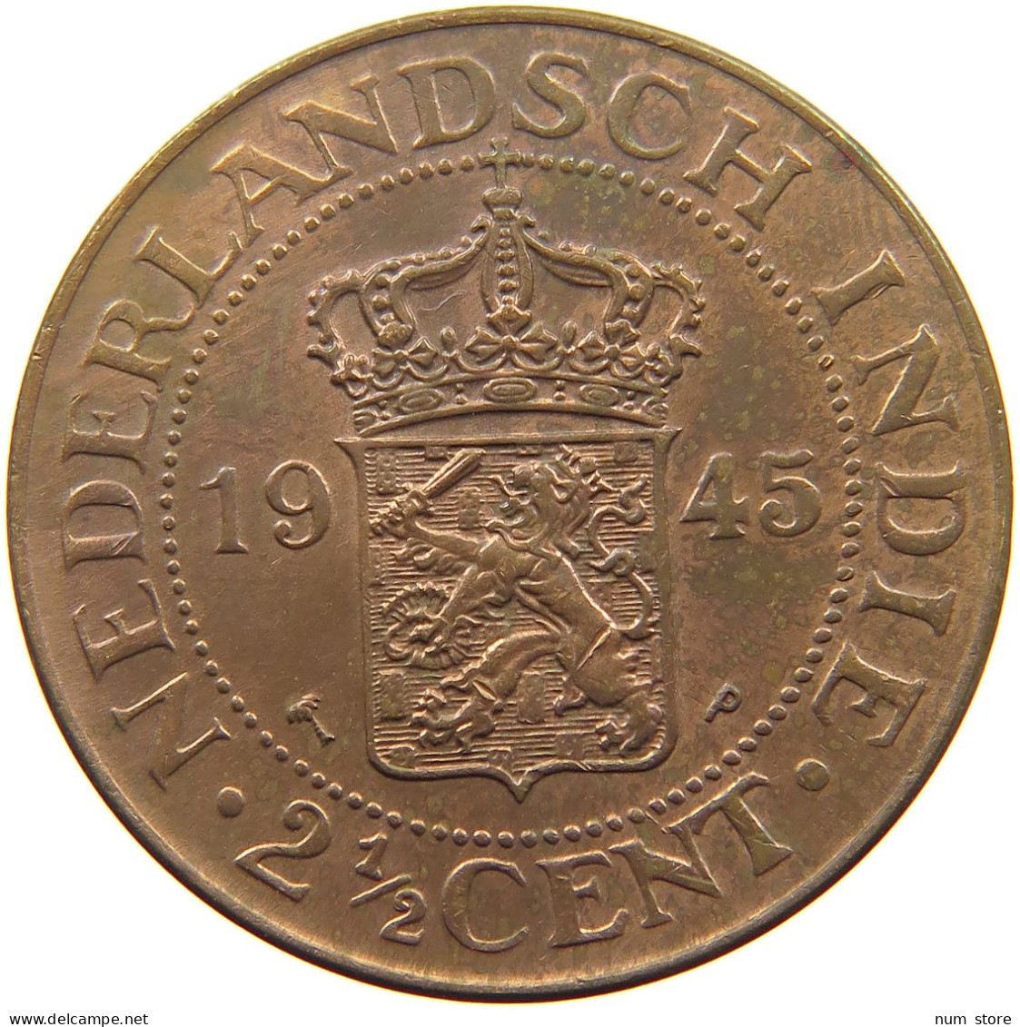 NETHERLANDS 2 1/2 CENTS 1945 #a094 0791 - 2.5 Cent