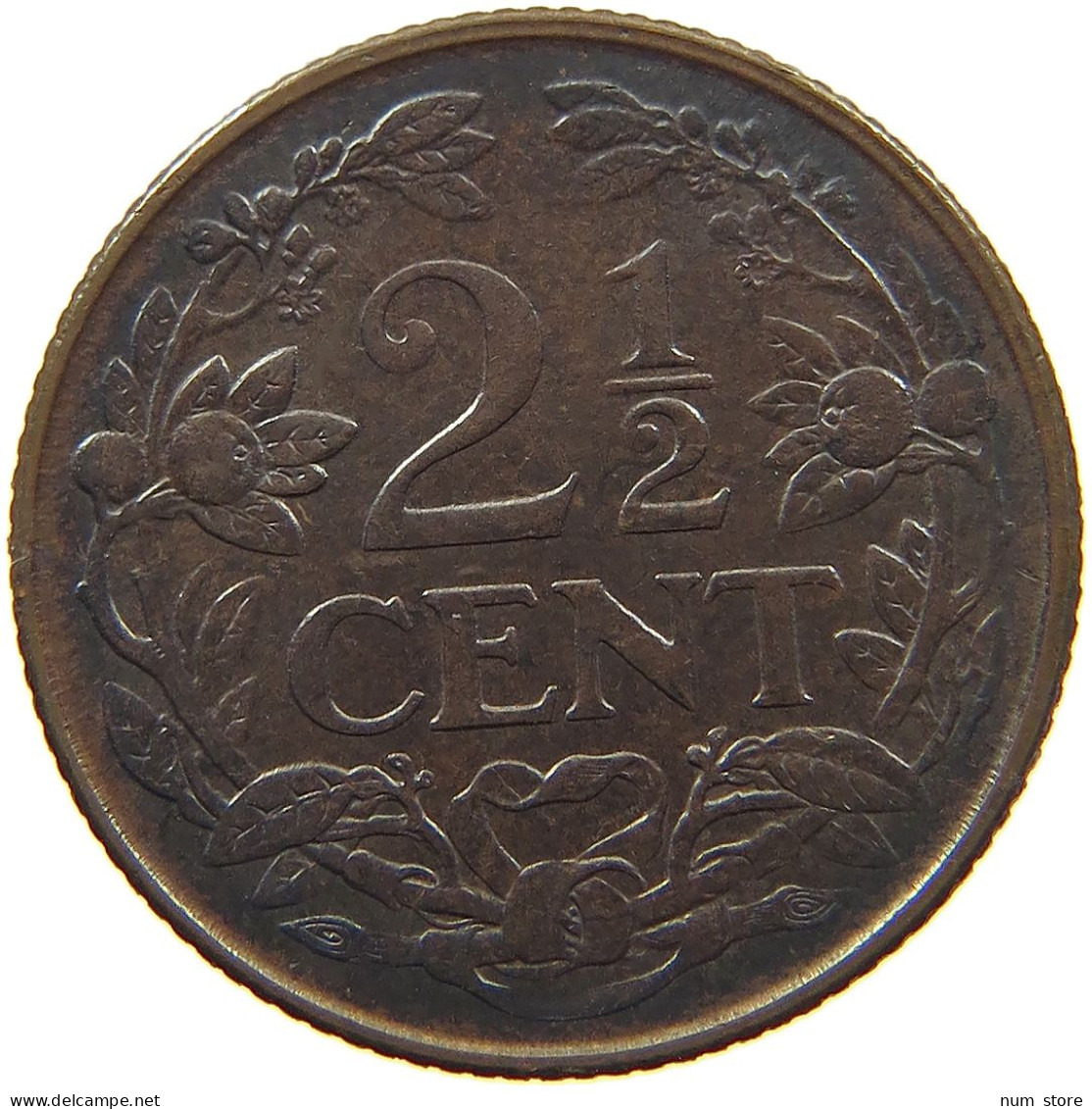 NETHERLANDS 2 1/2 CENTS 1929 TOP #s008 0025 - 2.5 Centavos