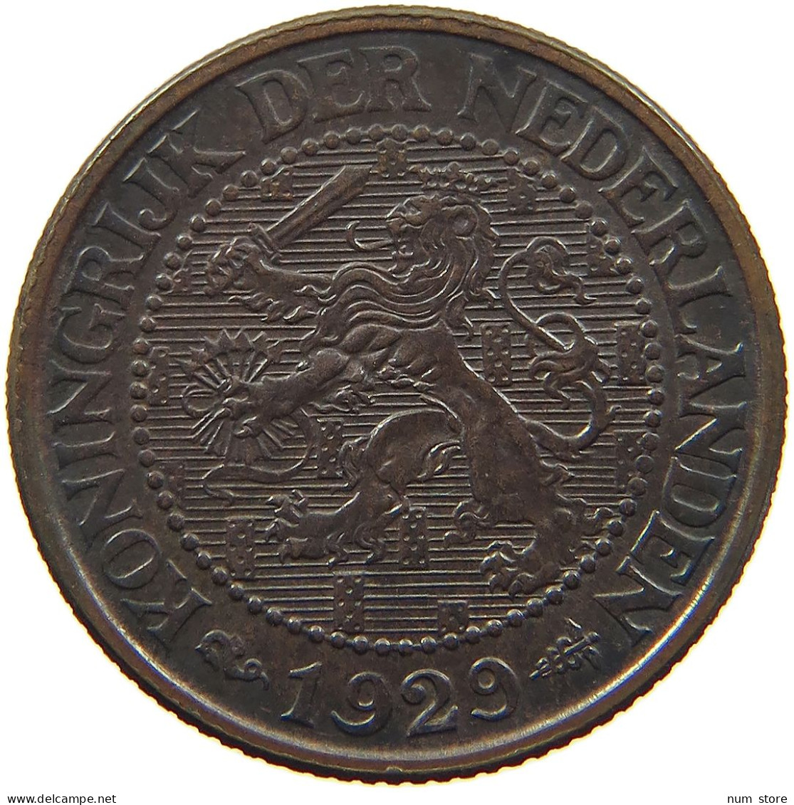 NETHERLANDS 2 1/2 CENTS 1929 TOP #s008 0025 - 2.5 Cent