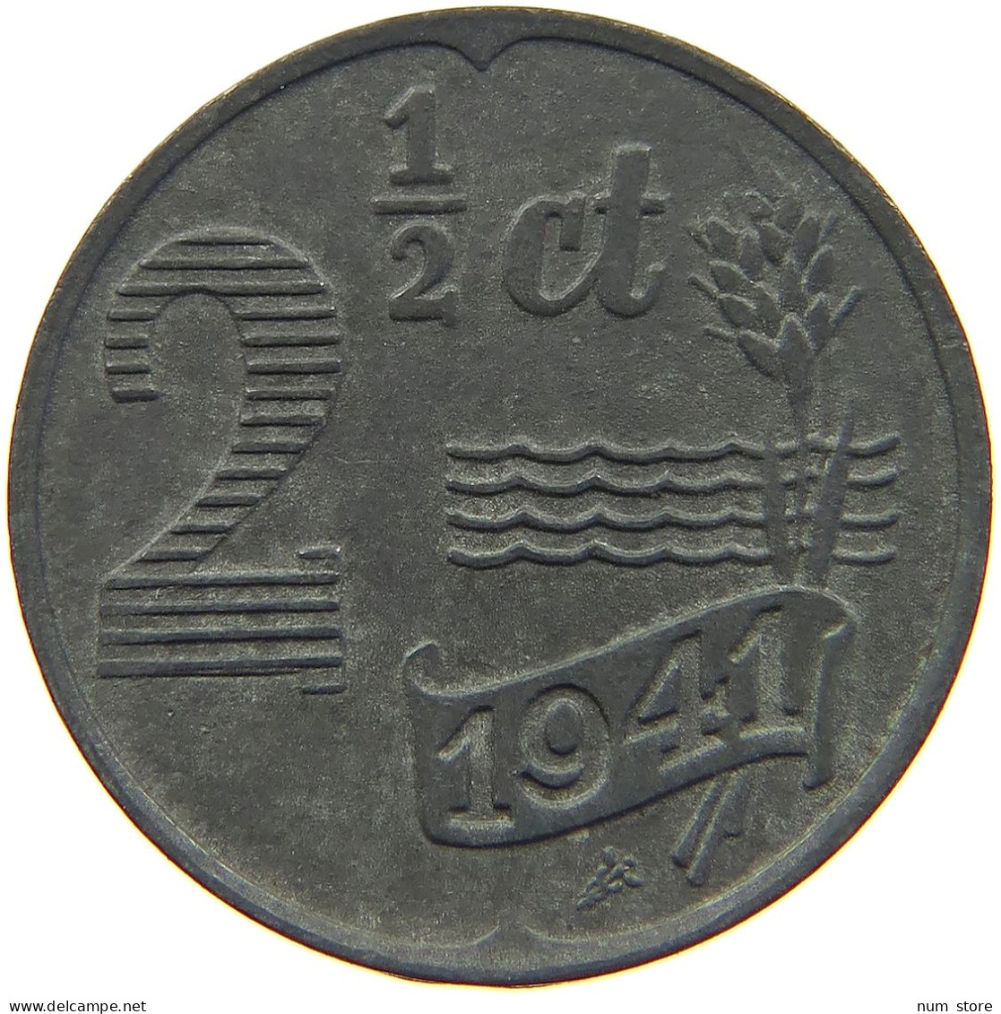 NETHERLANDS 2 1/2 CENTS 1941 #c014 0489 - 2.5 Cent