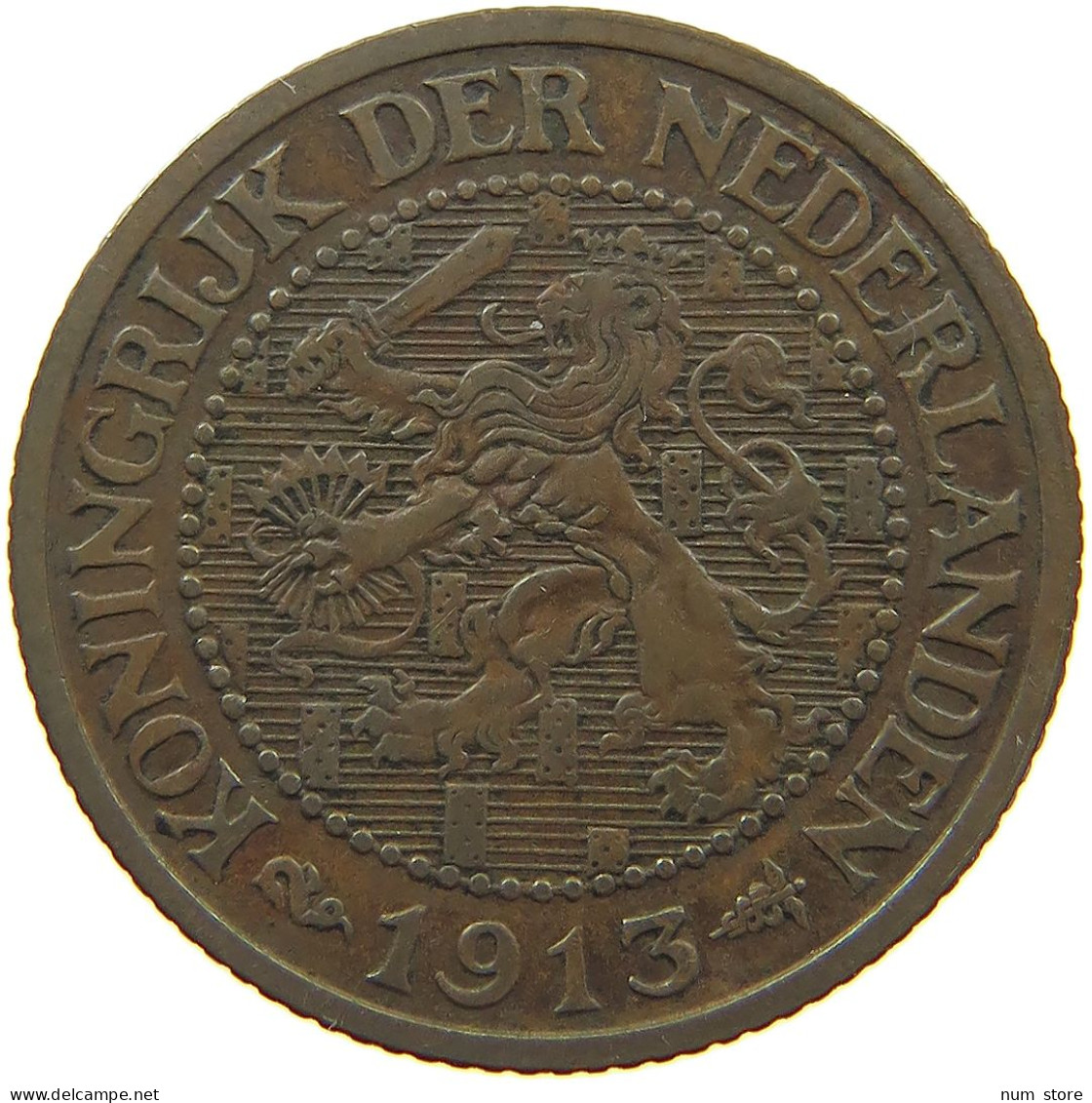 NETHERLANDS 2 1/2 CENTS 1913 #a085 0121 - 2.5 Cent