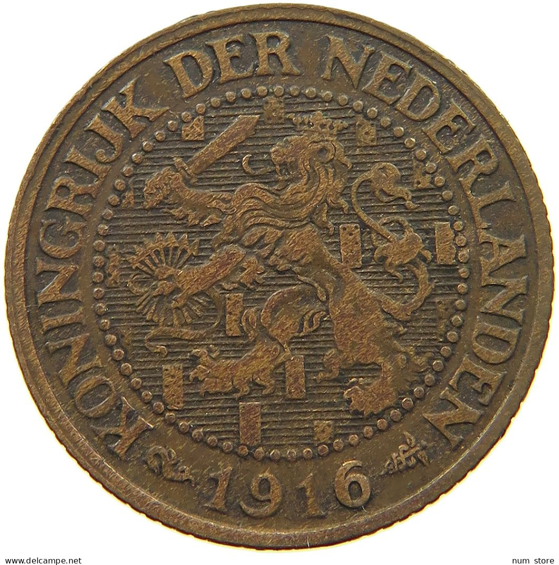 NETHERLANDS 2 1/2 CENTS 1916 #a011 0551 - 2.5 Cent