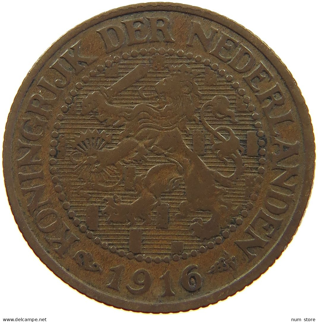 NETHERLANDS 2 1/2 CENTS 1916 #a066 0433 - 2.5 Centavos