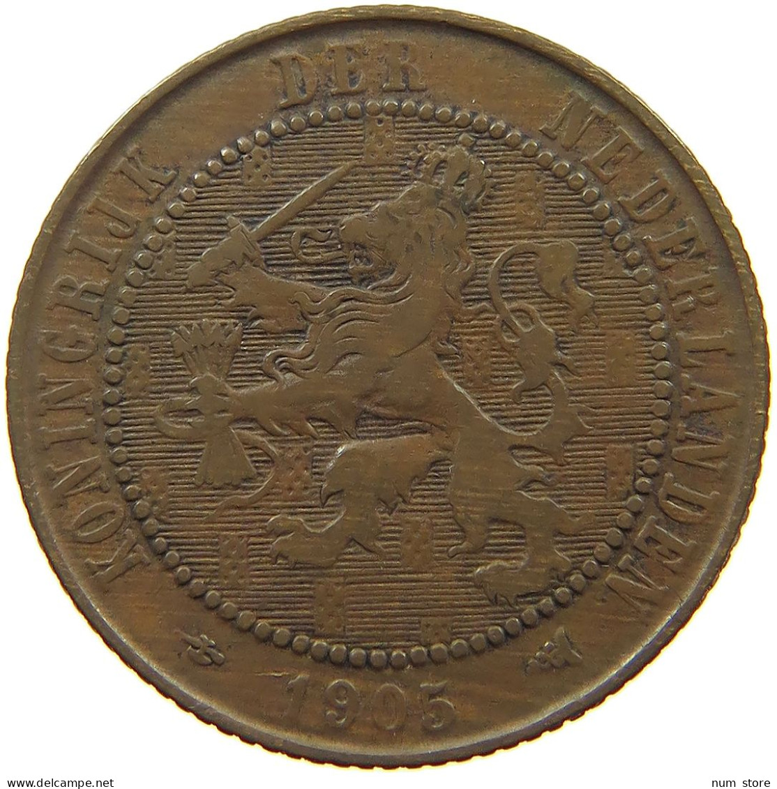 NETHERLANDS 2 1/2 CENTS 1905 #a085 0115 - 2.5 Cent