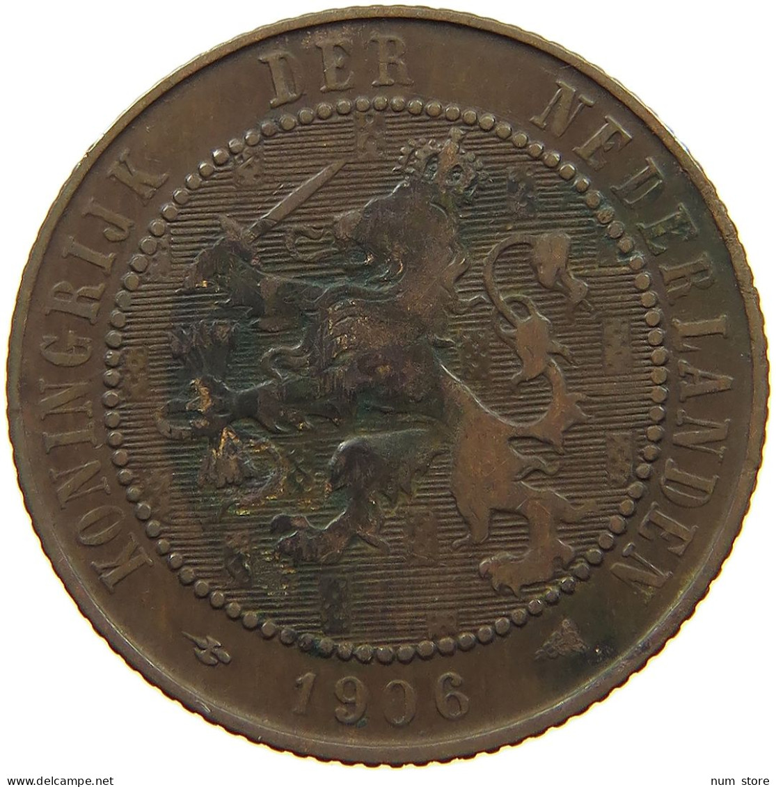 NETHERLANDS 2 1/2 CENTS 1906 #a075 0263 - 2.5 Centavos