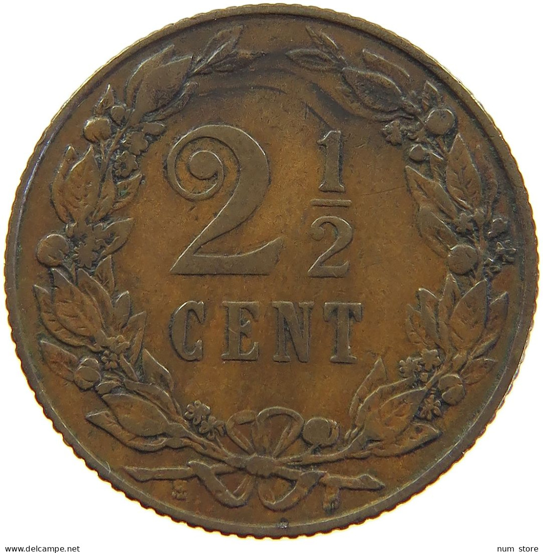 NETHERLANDS 2 1/2 CENTS 1904 #c063 0559 - 2.5 Cent