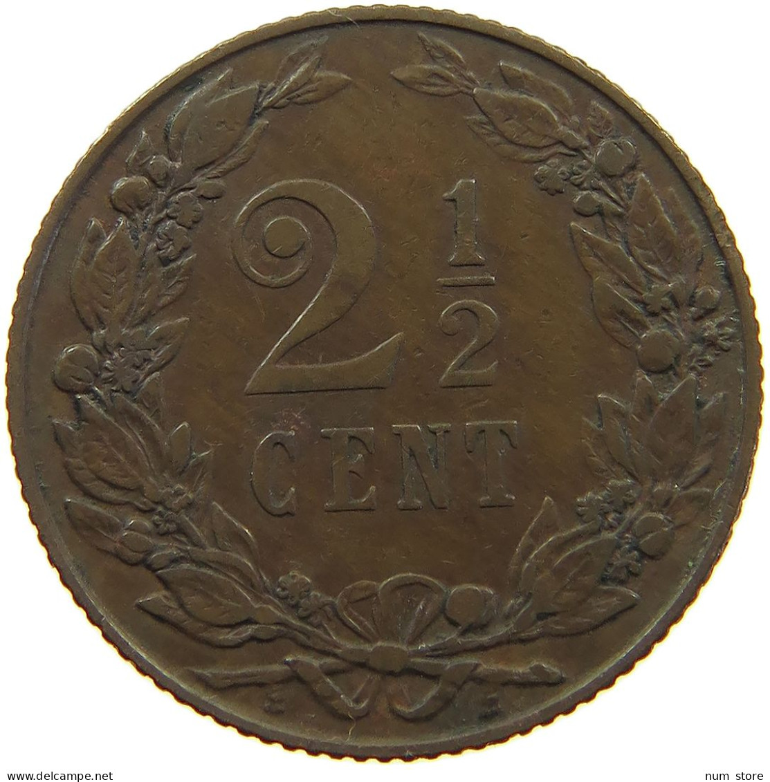 NETHERLANDS 2 1/2 CENTS 1906 #a085 0127 - 2.5 Cent