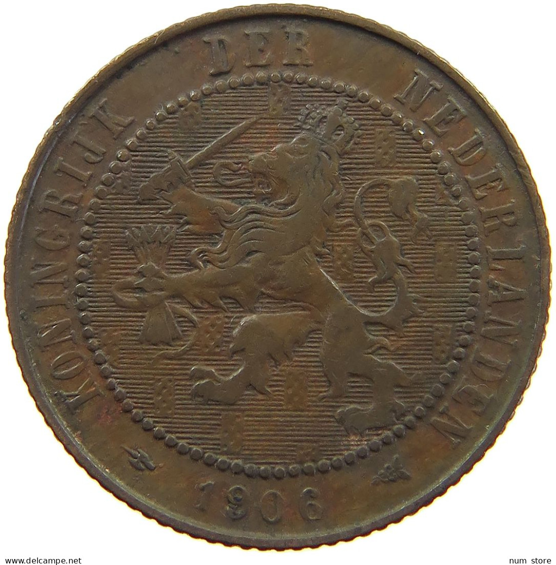 NETHERLANDS 2 1/2 CENTS 1906 #a085 0127 - 2.5 Cent