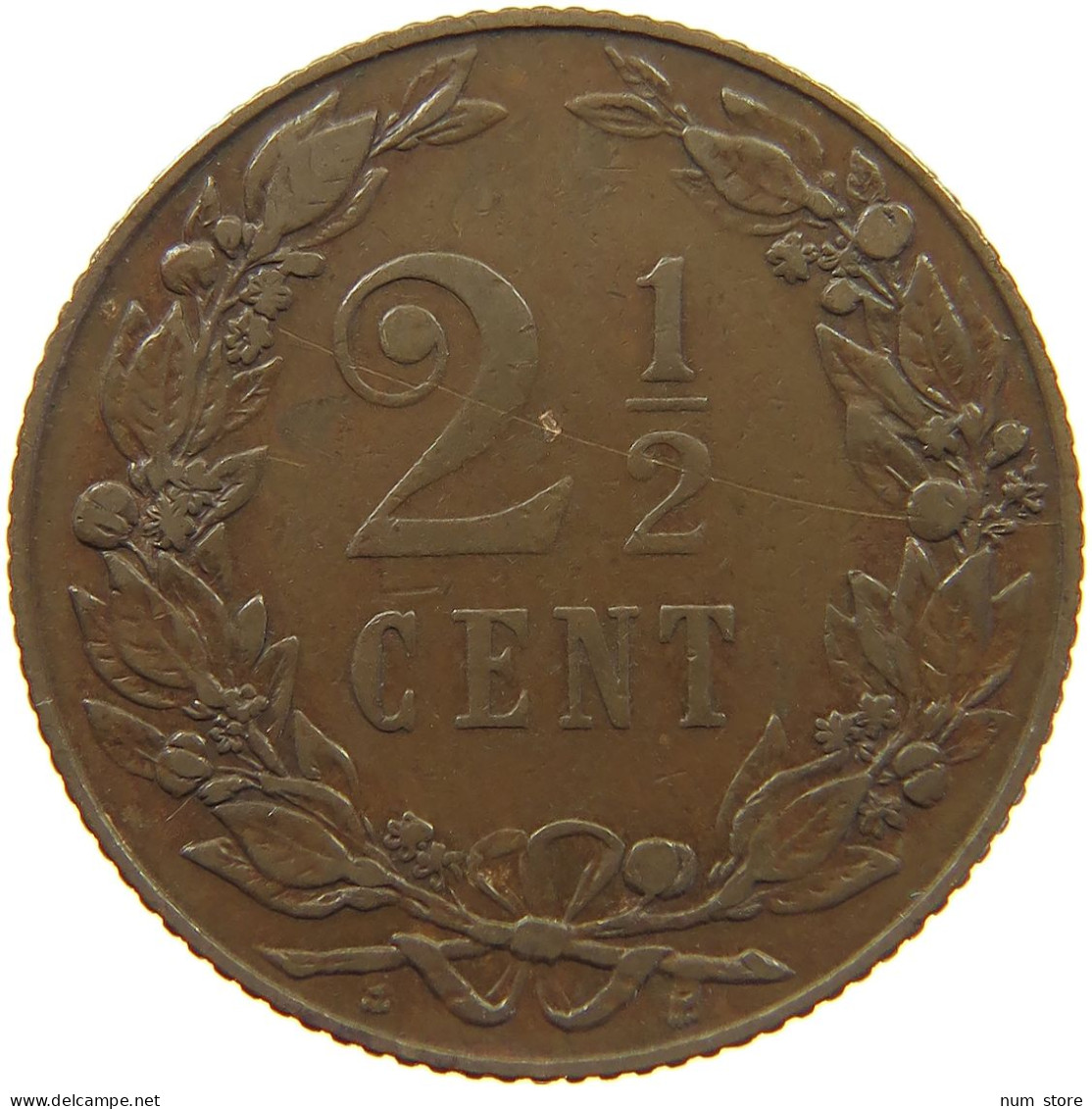NETHERLANDS 2 1/2 CENTS 1905 #c032 0677 - 2.5 Centavos