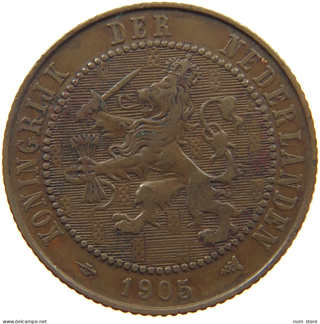 NETHERLANDS 2 1/2 CENTS 1905 #c032 0677 - 2.5 Centavos