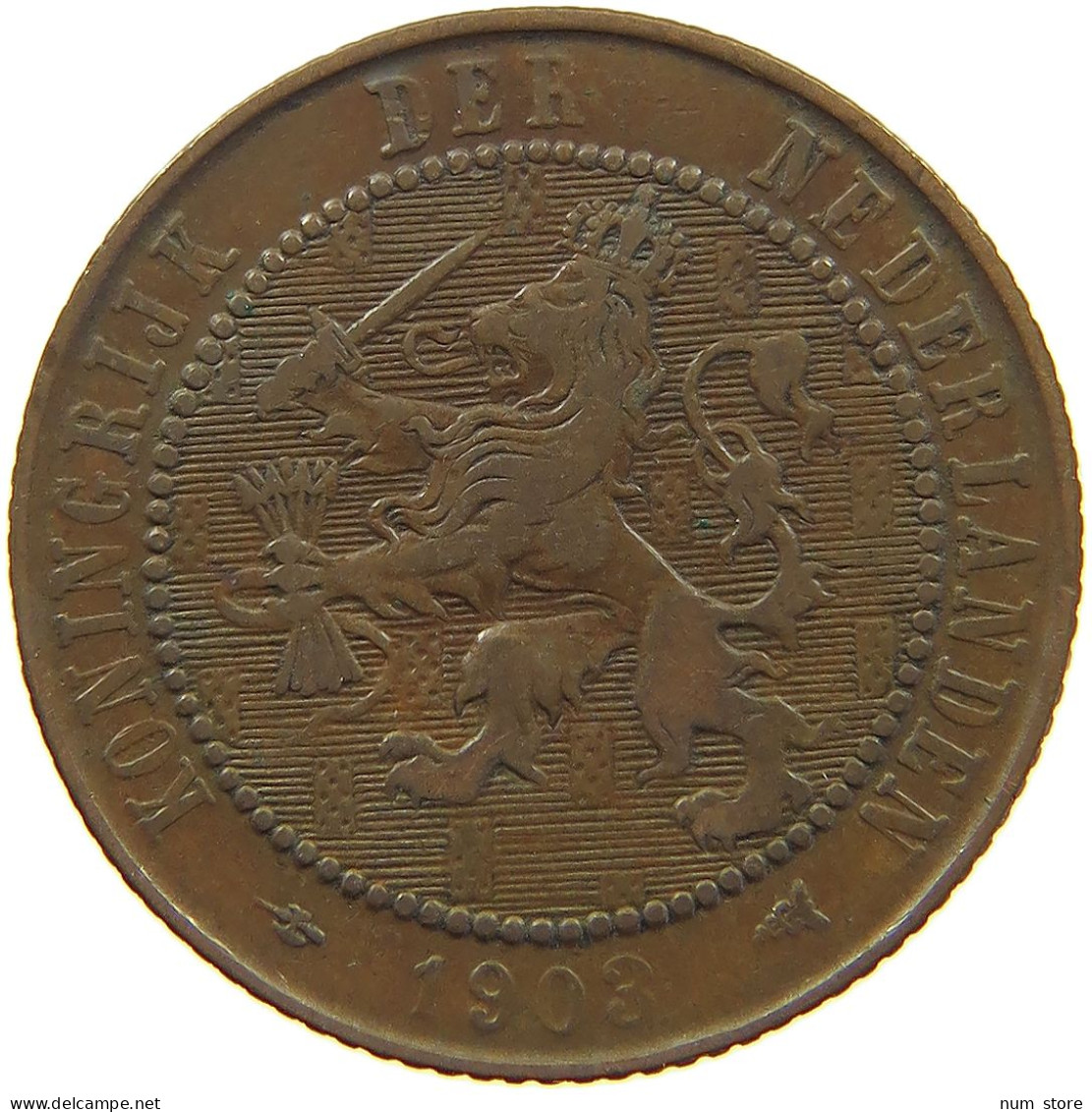 NETHERLANDS 2 1/2 CENTS 1903 #c052 0509 - 2.5 Centavos