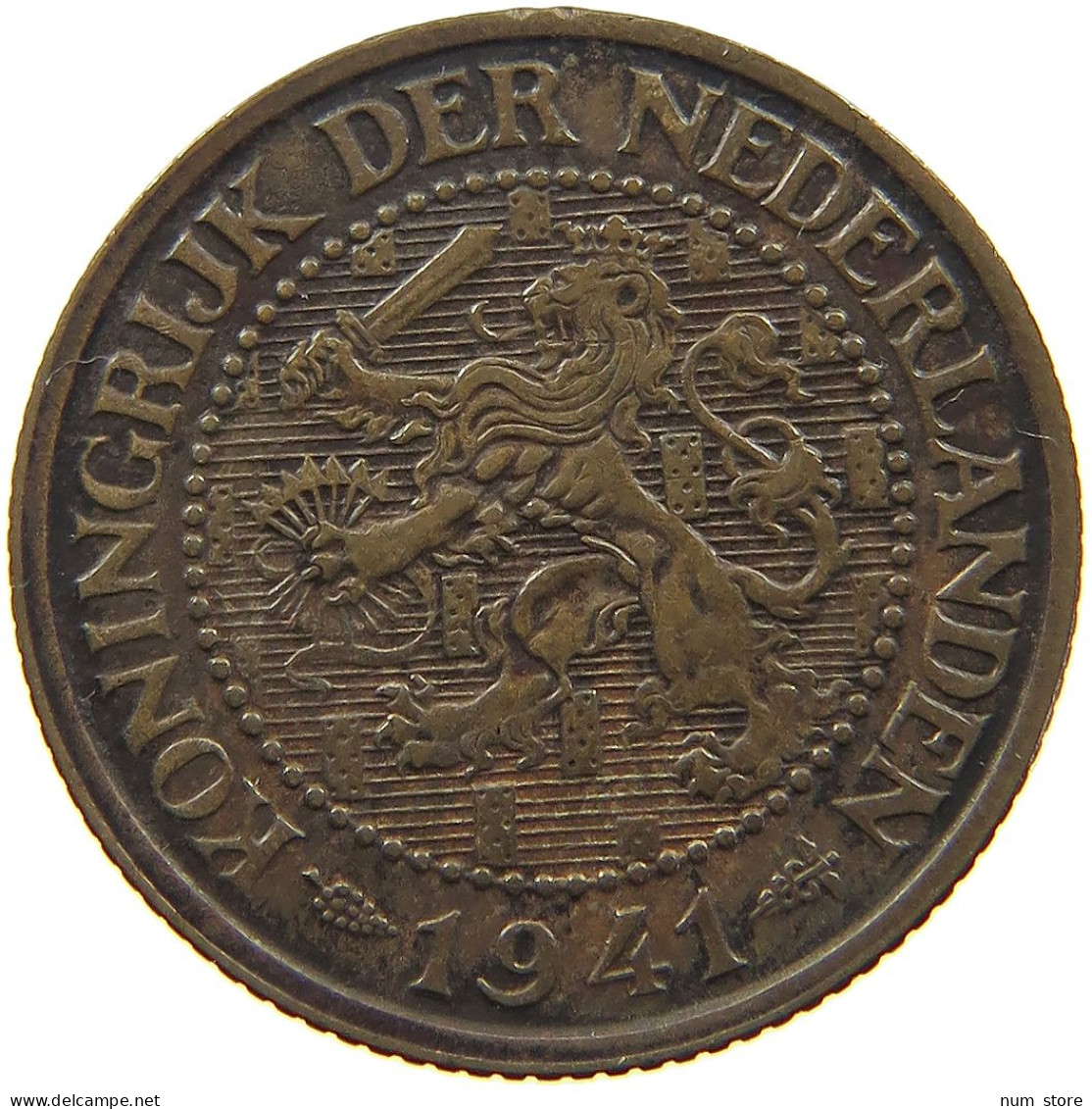 NETHERLANDS 2 1/2 CENT 1941 #a032 0095 - 2.5 Centavos