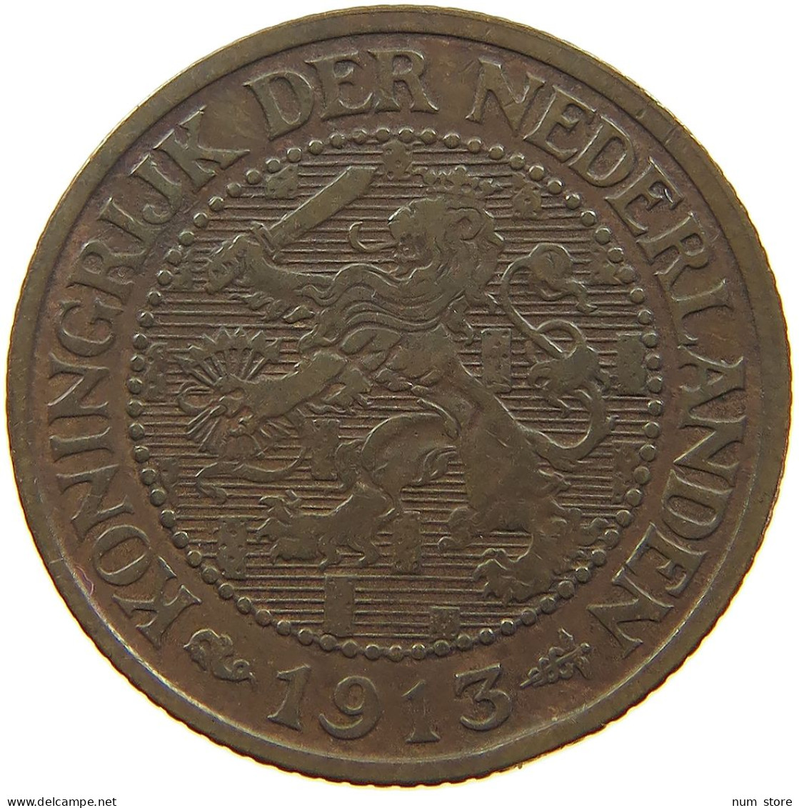 NETHERLANDS 2 1/2 CENT 1913 #a032 0097 - 2.5 Centavos