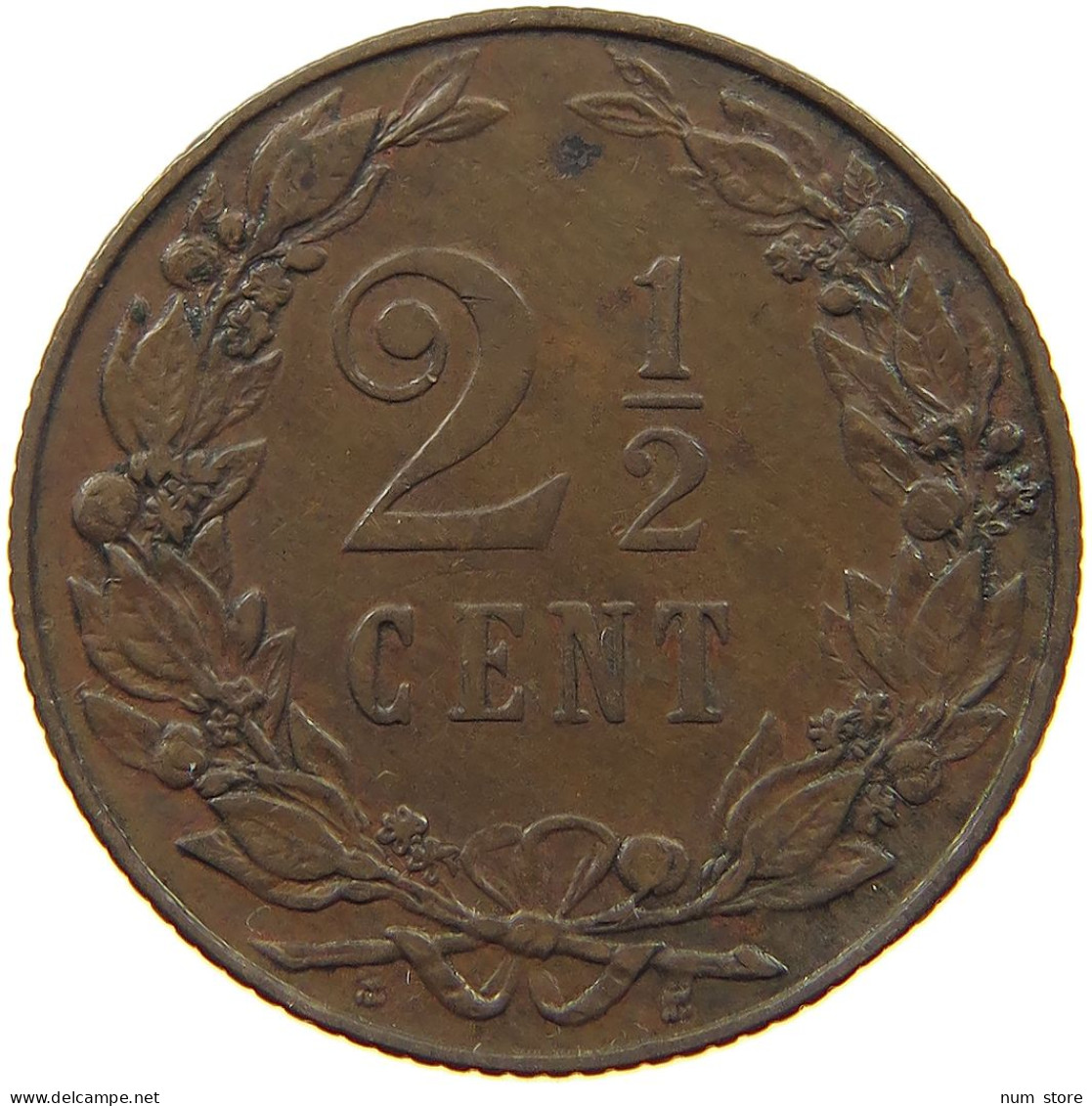 NETHERLANDS 2 1/2 CENT 1906 #a011 0017 - 2.5 Centavos