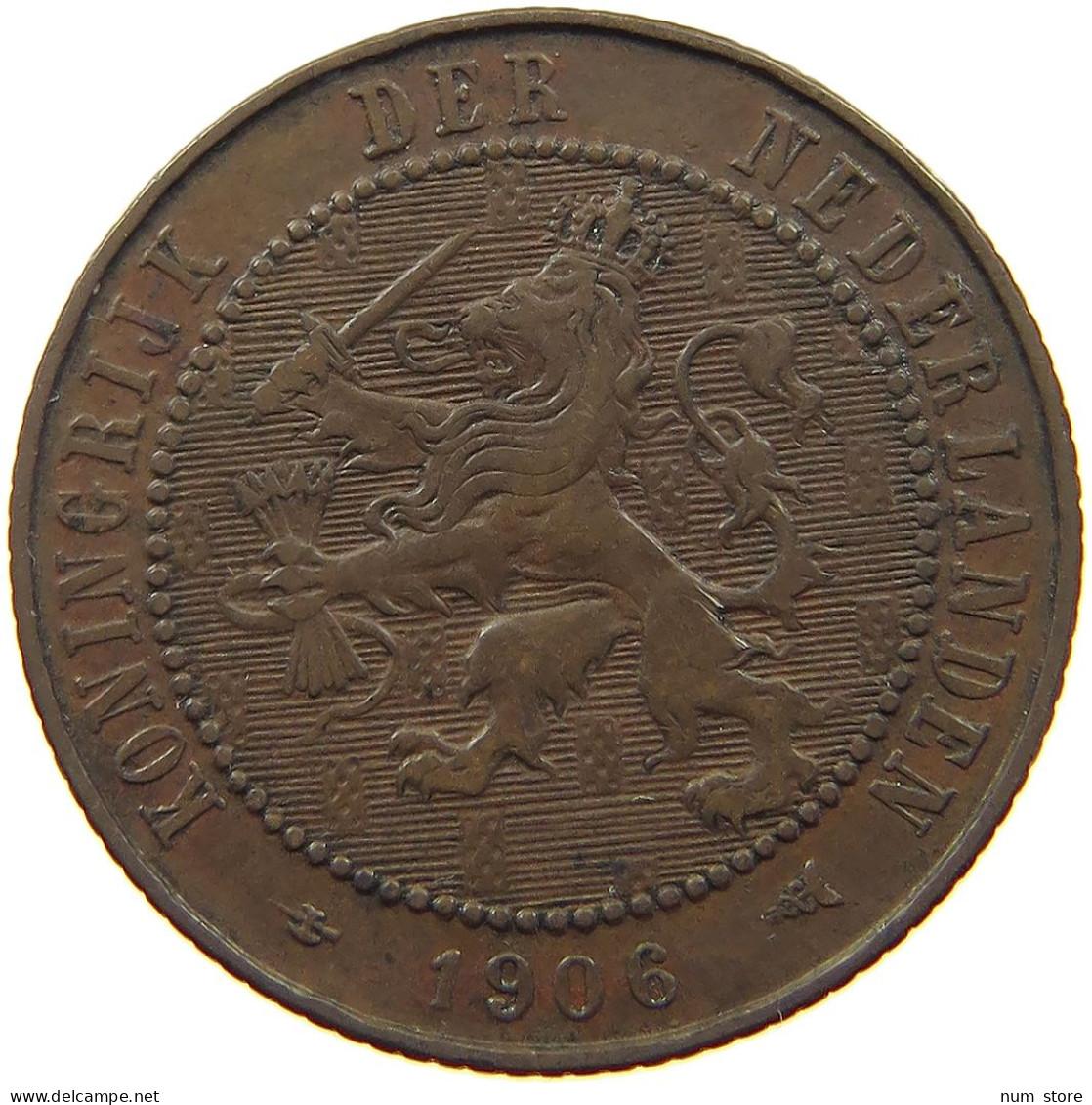 NETHERLANDS 2 1/2 CENT 1906 #a011 0017 - 2.5 Cent