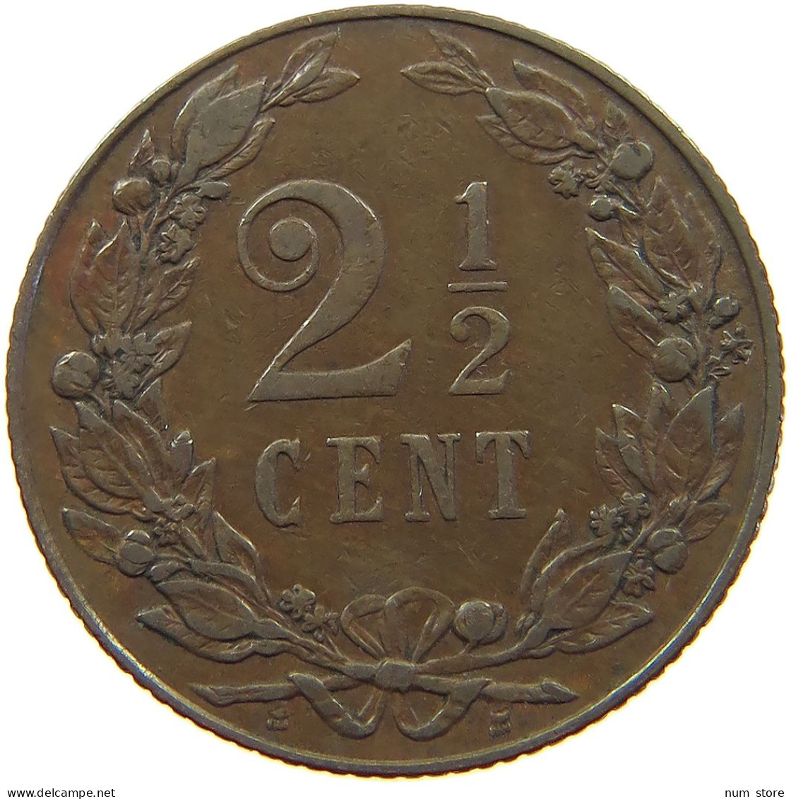 NETHERLANDS 2 1/2 CENT 1906 #a011 0043 - 2.5 Centavos