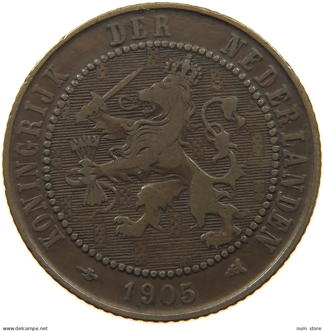 NETHERLANDS 2 1/2 CENT 1905 #c080 0655 - 2.5 Centavos