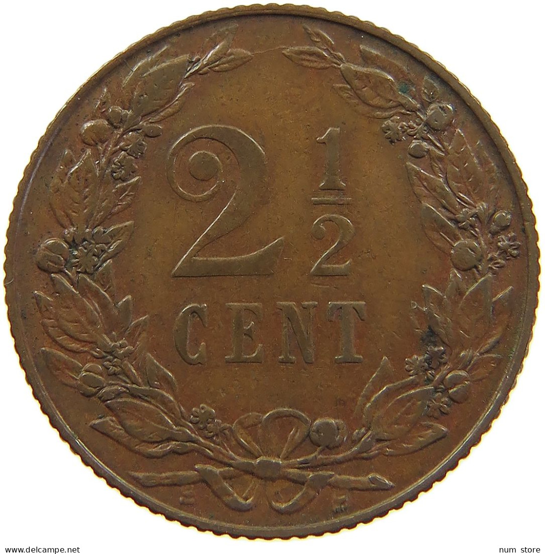 NETHERLANDS 2 1/2 CENT 1904 #c022 0039 - 2.5 Cent