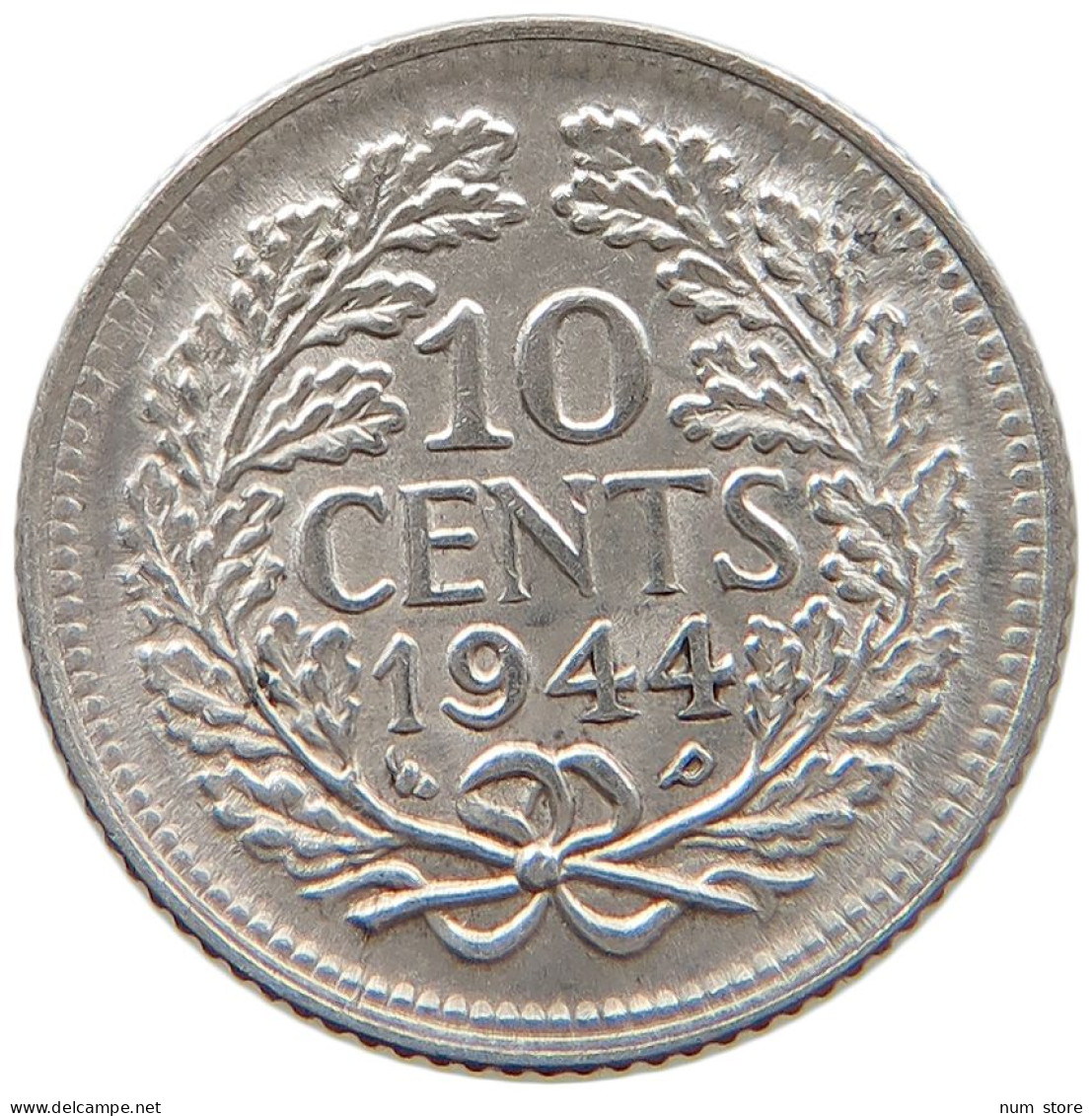 NETHERLANDS 10 CENTS 1944 P TOP #a063 0543 - 10 Centavos