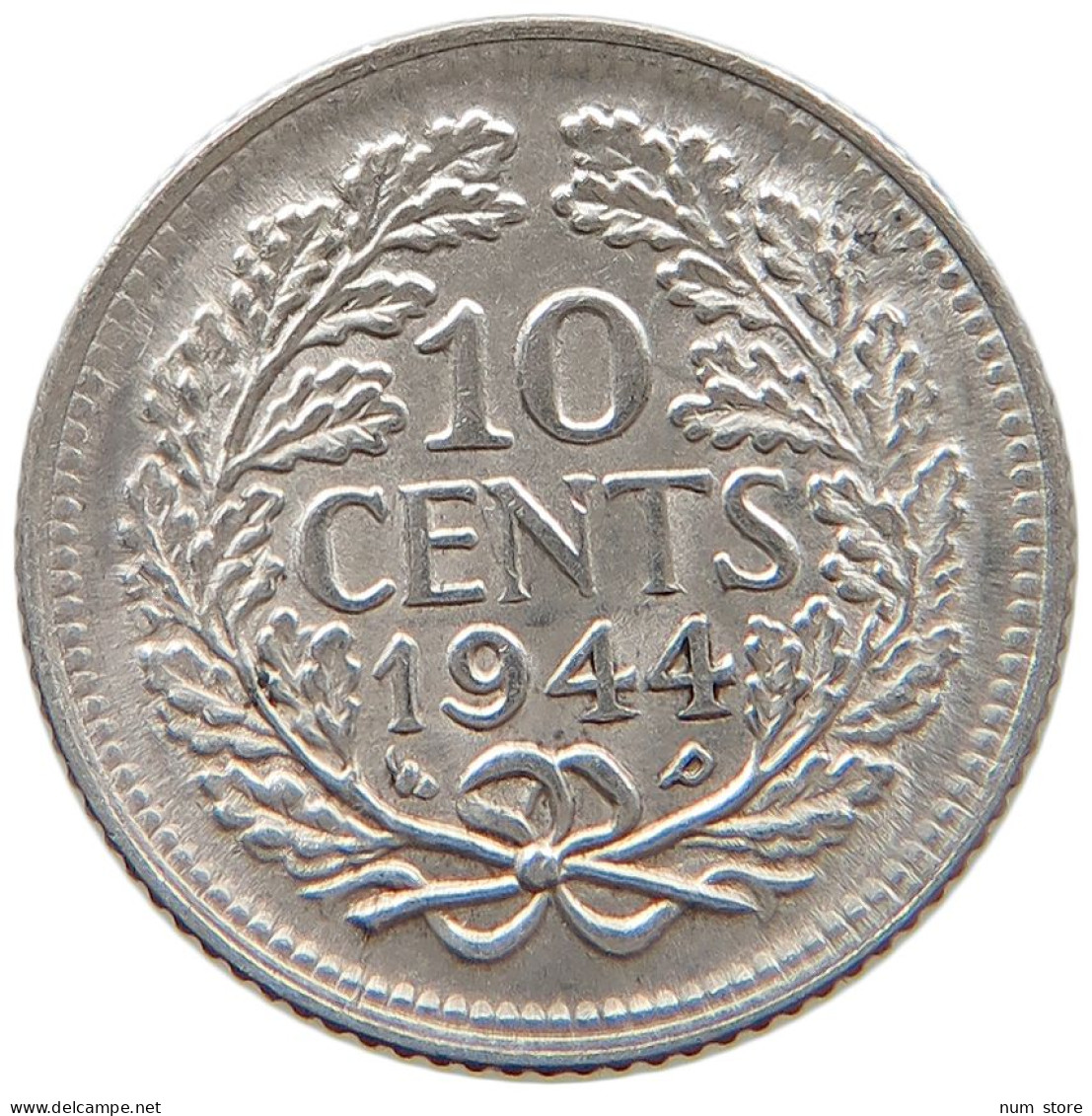 NETHERLANDS 10 CENTS 1944 P TOP #a063 0543 - 10 Cent