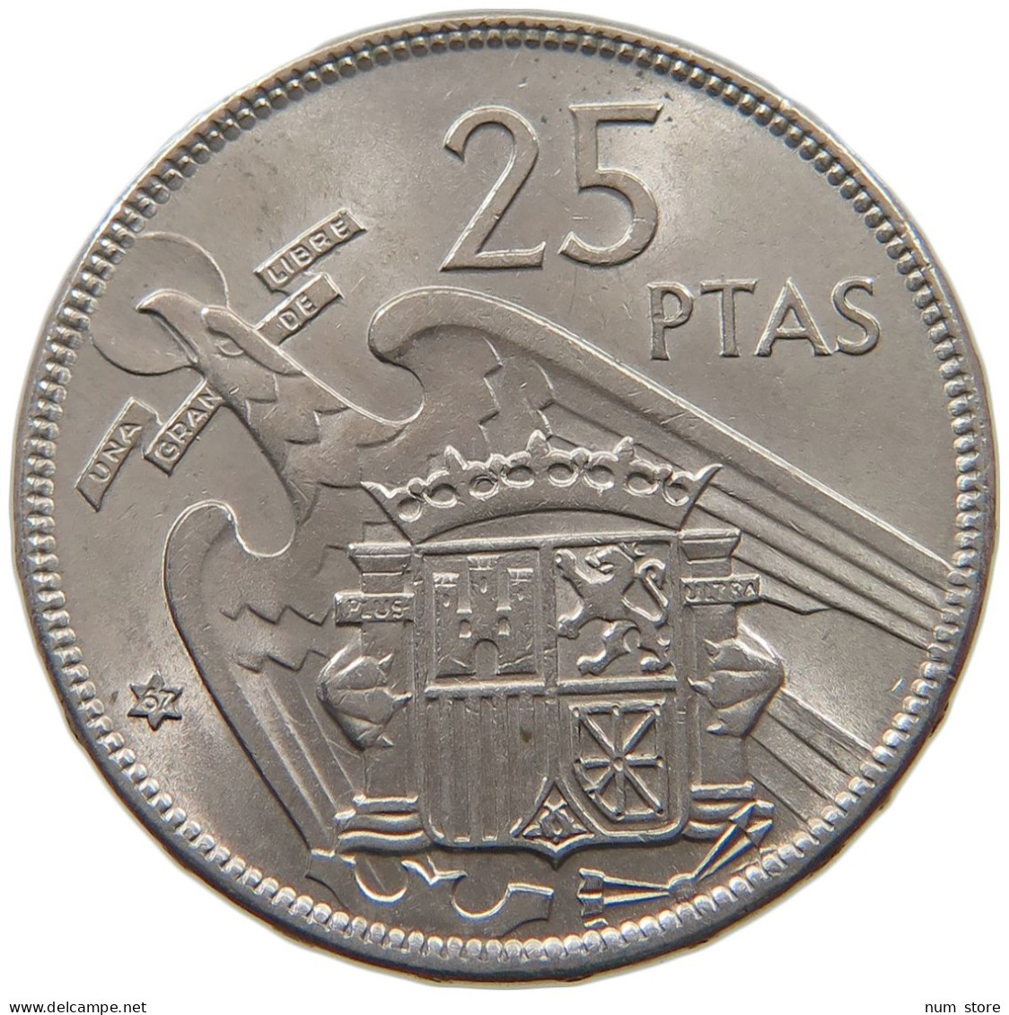 SPAIN 25 PESETAS 1957 67 TOP #s065 0183 - 25 Peseta