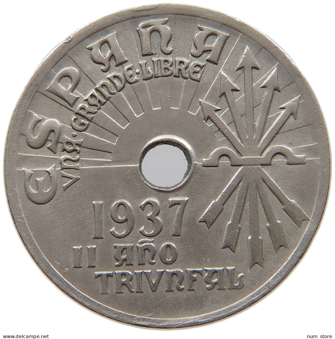 SPAIN 25 CENTIMOS 1937 TOP #a043 0227 - 25 Centesimi