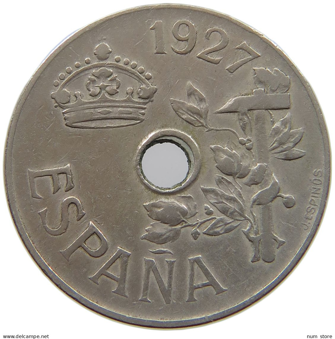 SPAIN 25 CENTIMOS 1927 #a089 0531 - 25 Centesimi