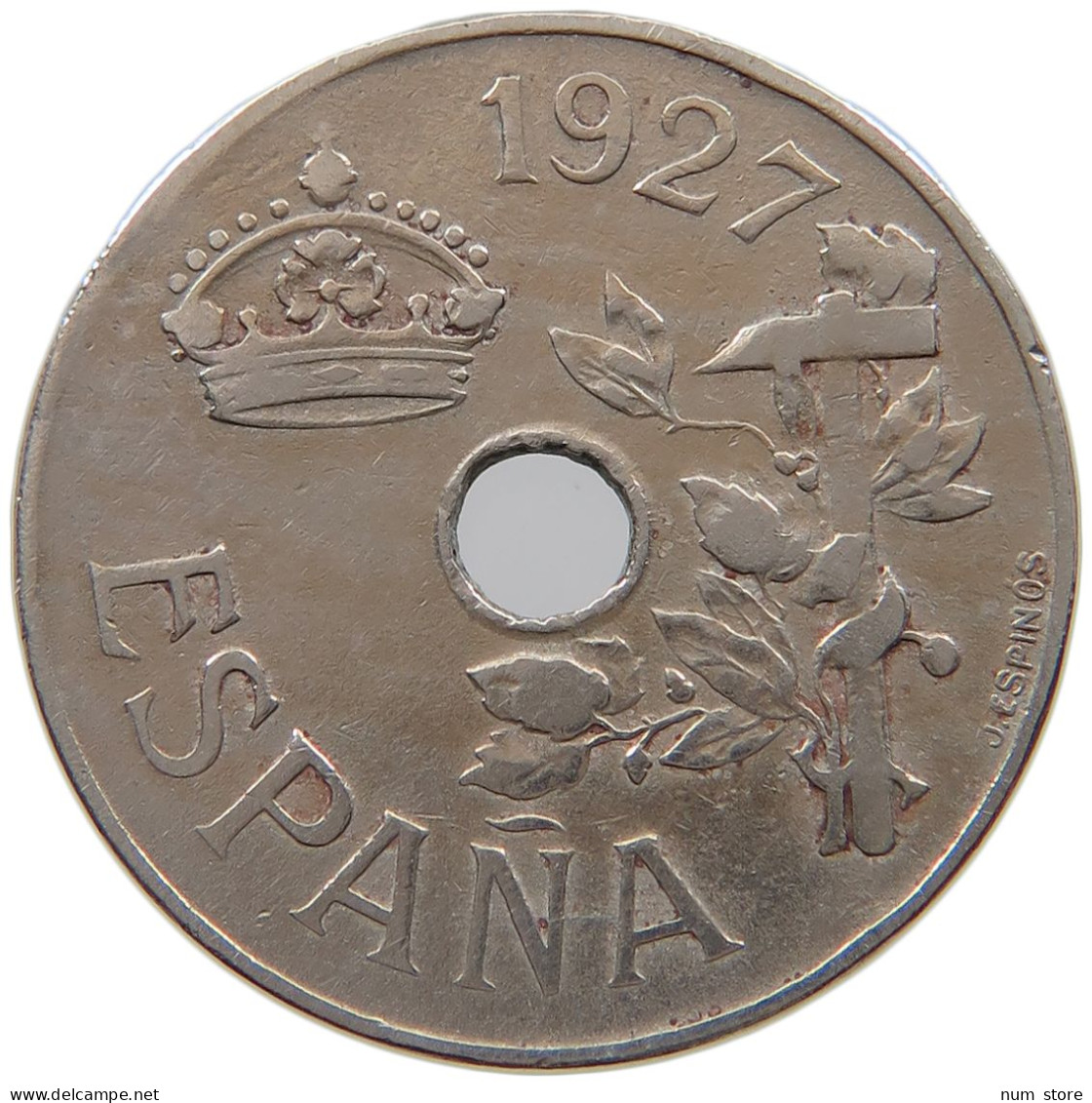 SPAIN 25 CENTIMOS 1927 #a034 0571 - 25 Centesimi