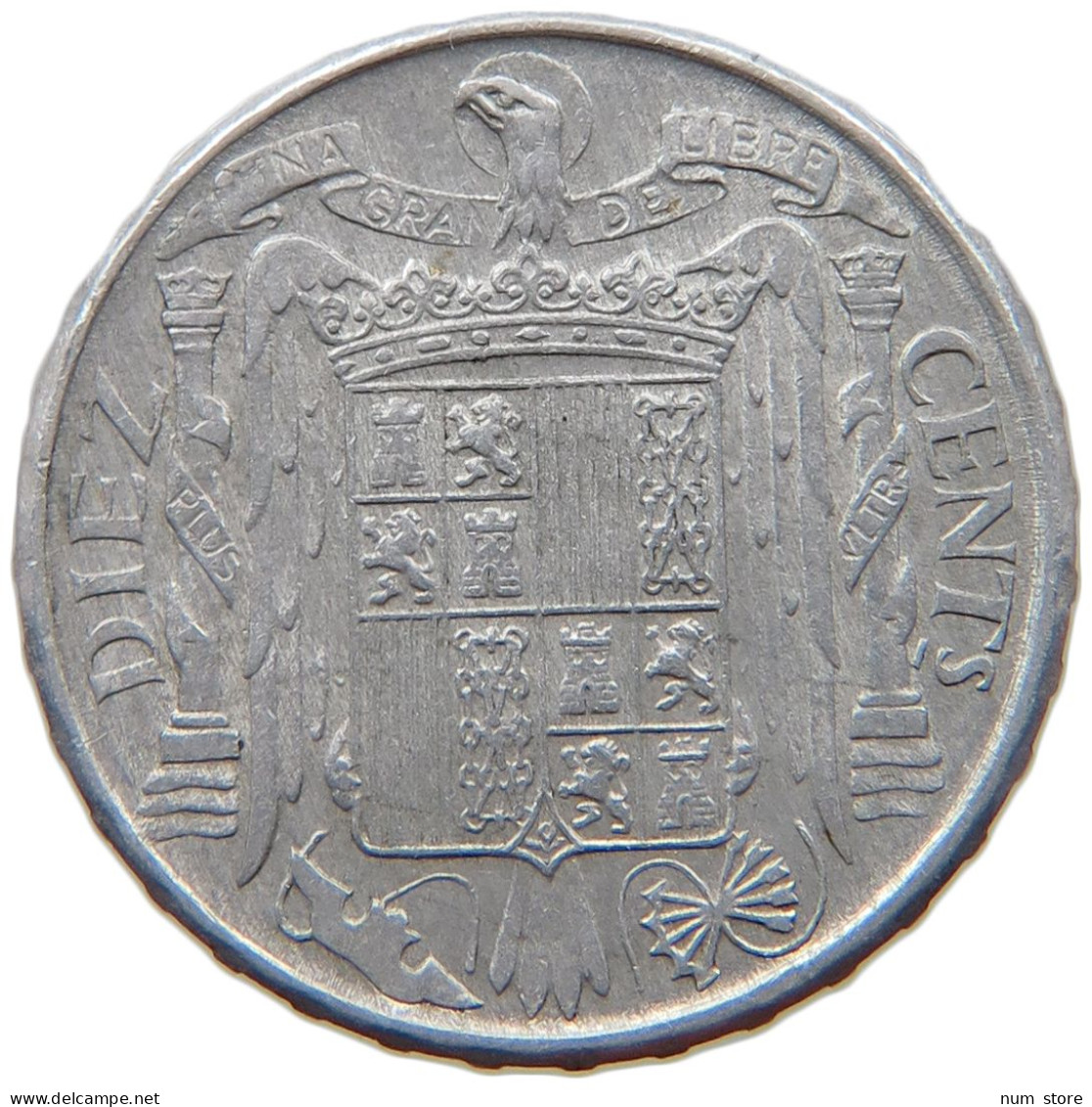 SPAIN 10 CENTIMOS 1945 #s023 0161 - 10 Centesimi