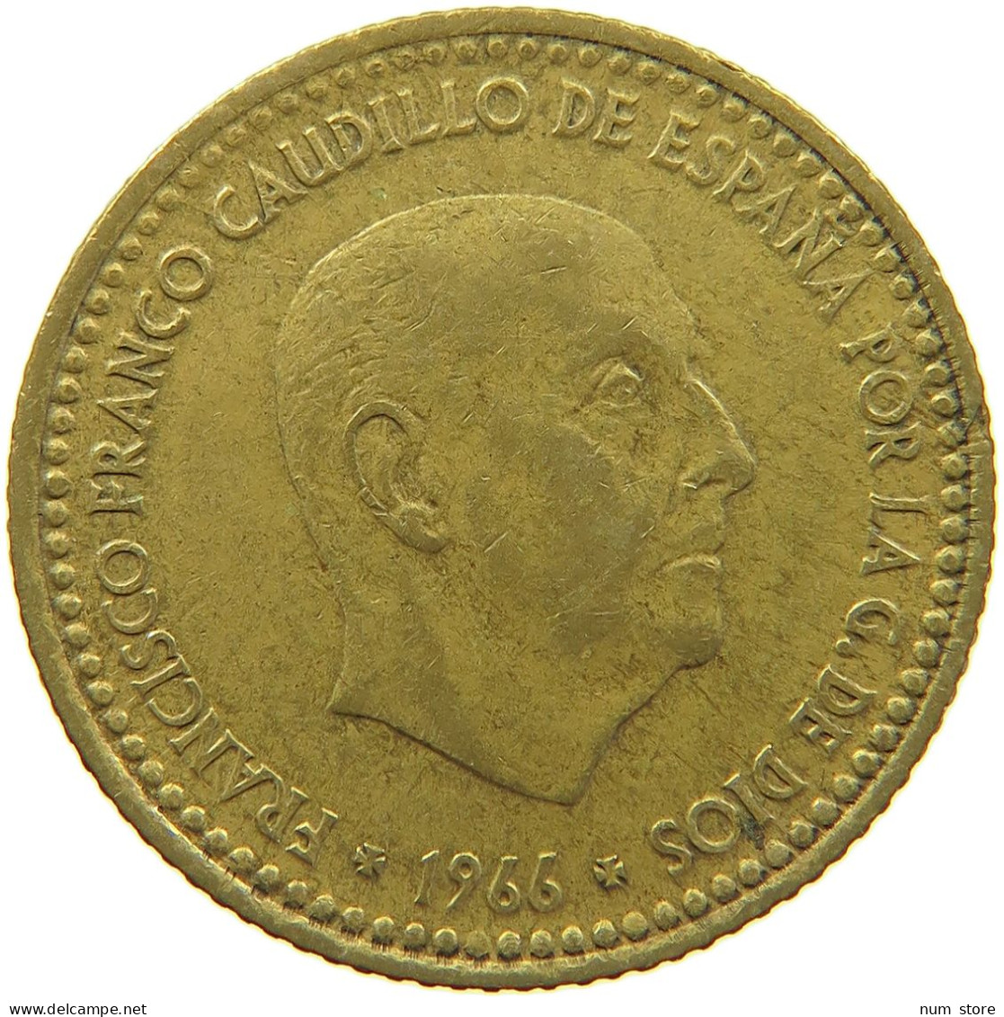 SPAIN 1 PESETA 1966 68 #s001 0155 - 1 Peseta