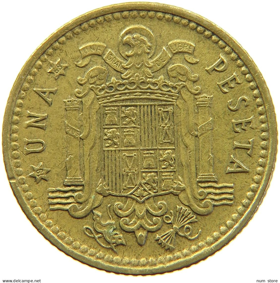 SPAIN 1 PESETA 1966 68 #s001 0155 - 1 Peseta