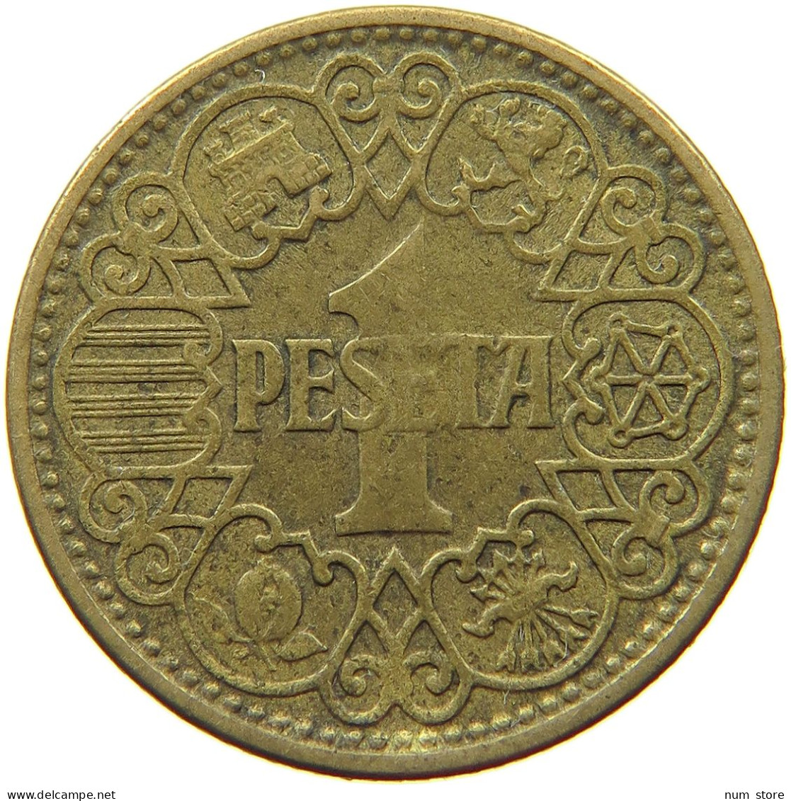 SPAIN 1 PESETA 1944 #s073 0757 - 1 Peseta