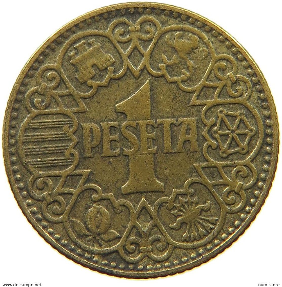 SPAIN 1 PESETA 1944 #a019 0953 - 1 Peseta