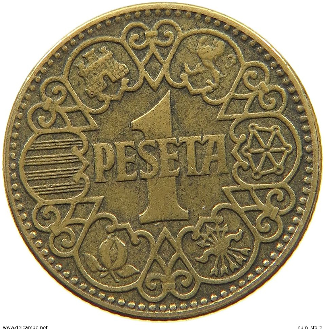 SPAIN 1 PESETA 1944 #a019 0949 - 1 Peseta