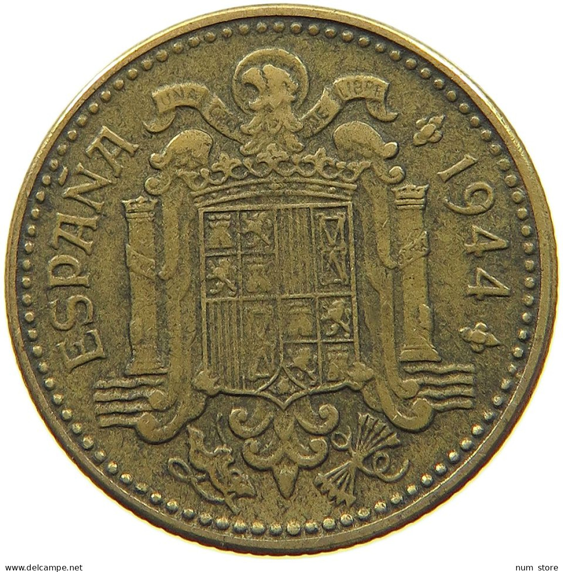 SPAIN 1 PESETA 1944 #a019 0949 - 1 Peseta