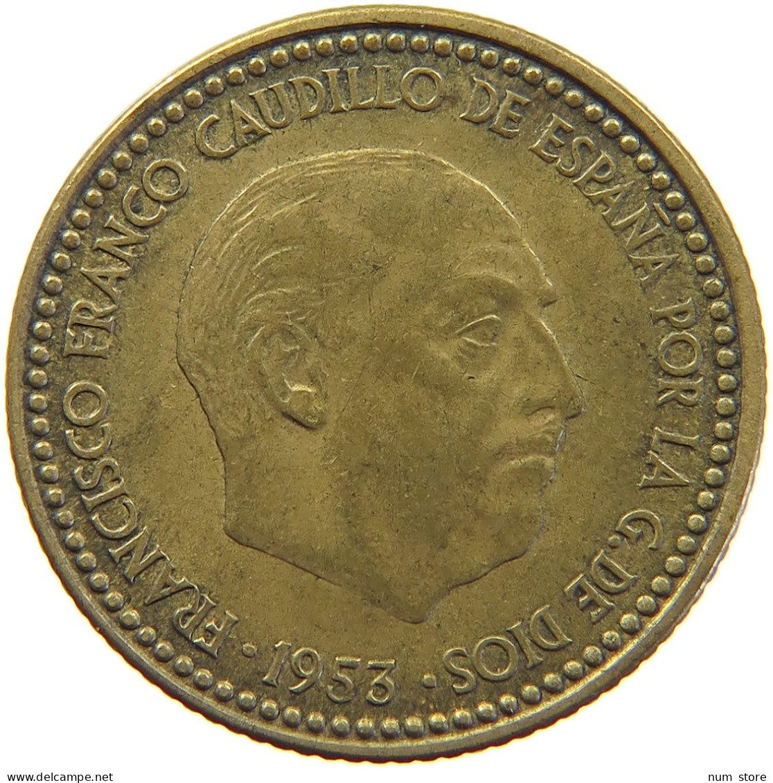 SPAIN PESETA 1953 56 #s024 0253 - 1 Peseta