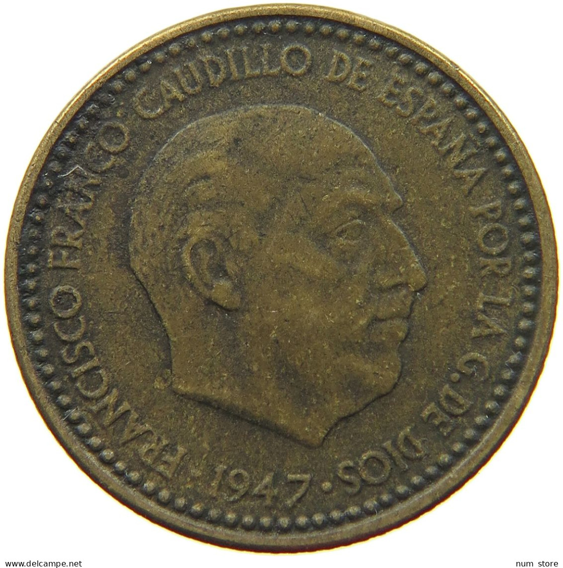 SPAIN PESETA 1947 #s066 0619 - 1 Peseta