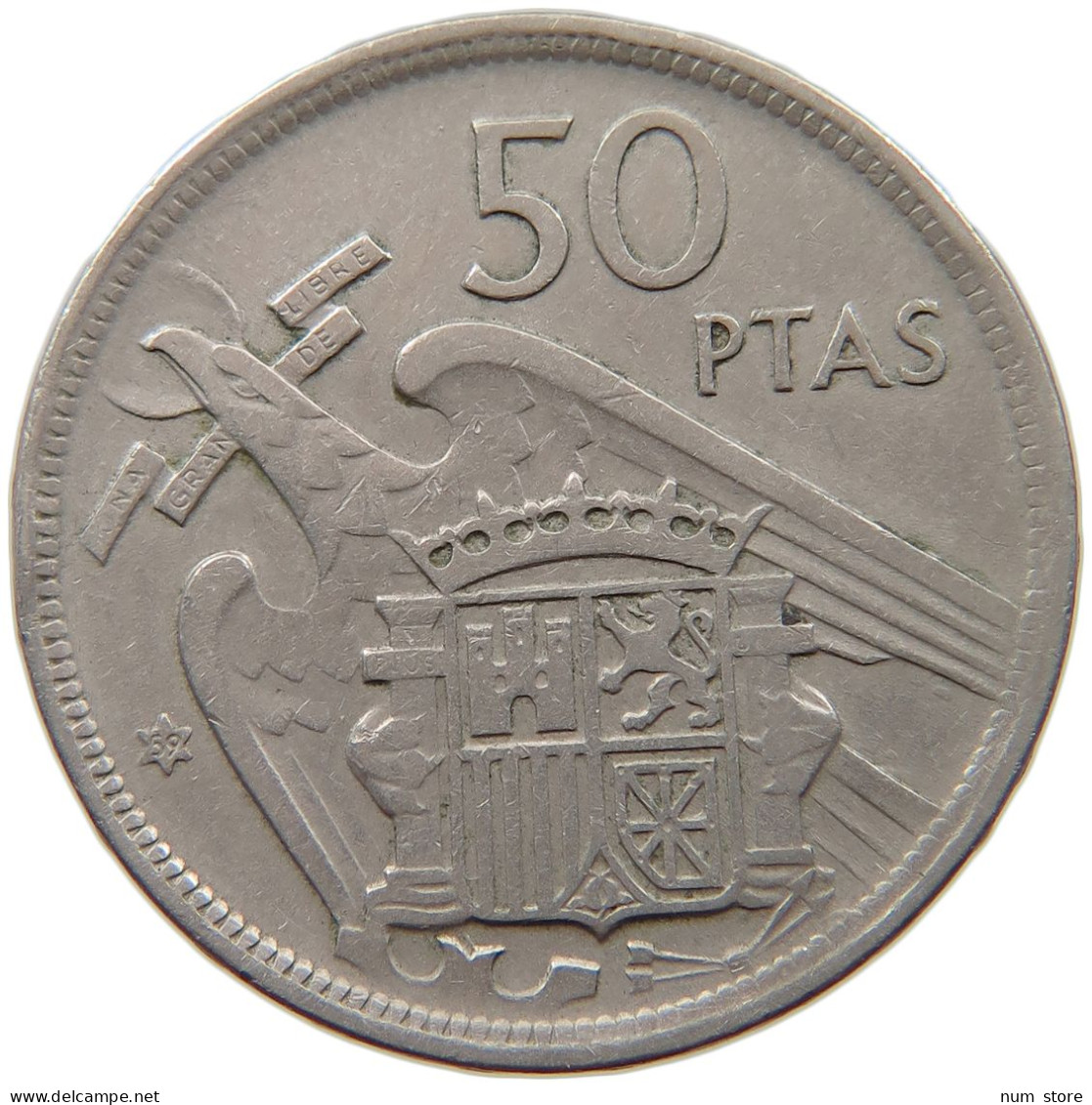 SPAIN 50 PESETAS 1957 59 #s012 0507 - 50 Centesimi