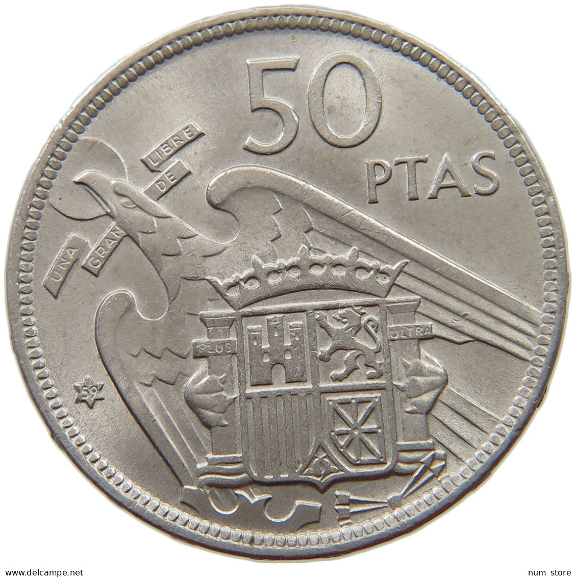 SPAIN 50 PESETAS 1957 59 #a013 0781 - 50 Céntimos