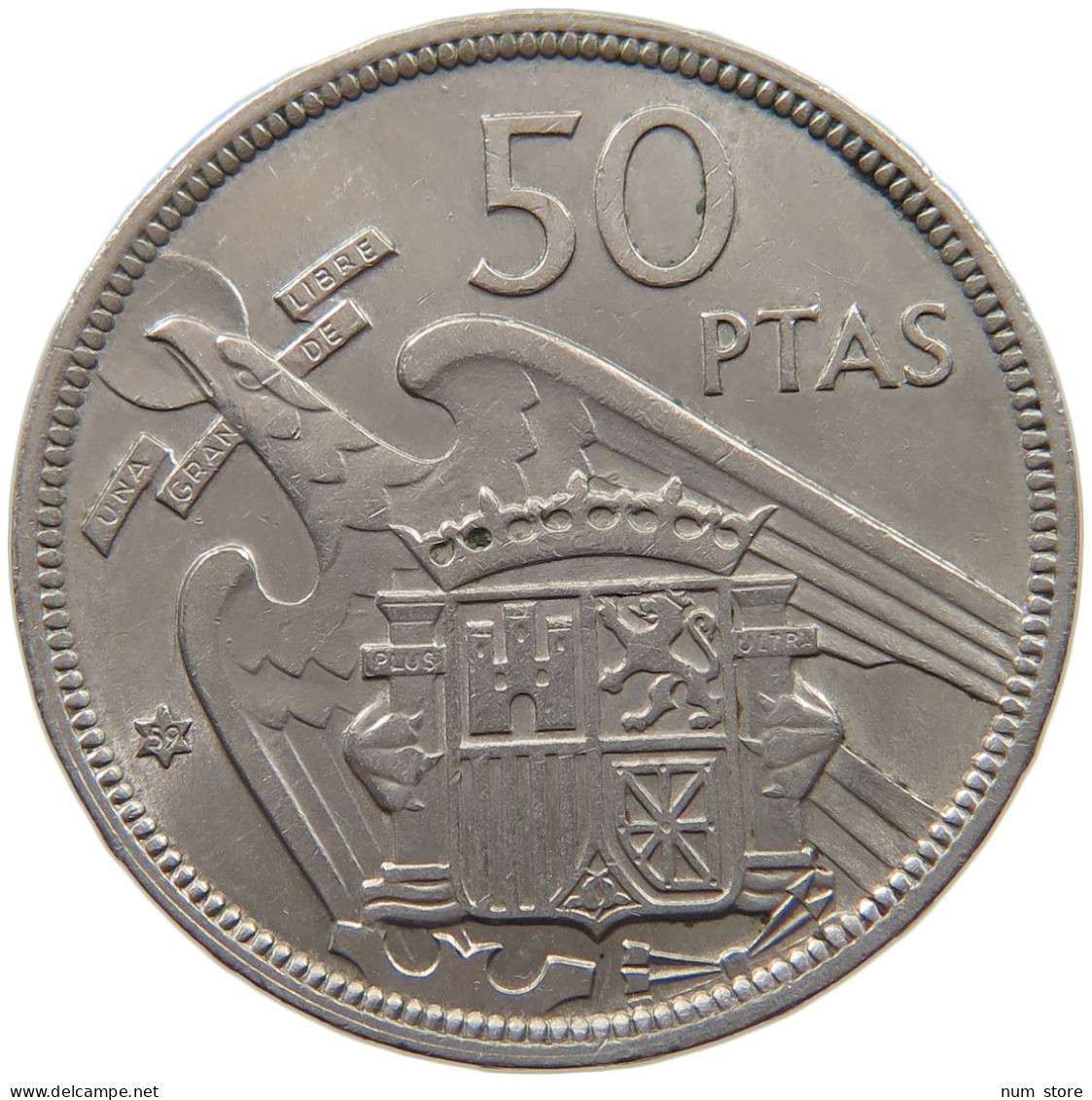 SPAIN 50 PESETAS 1957 59 #c013 0349 - 50 Céntimos