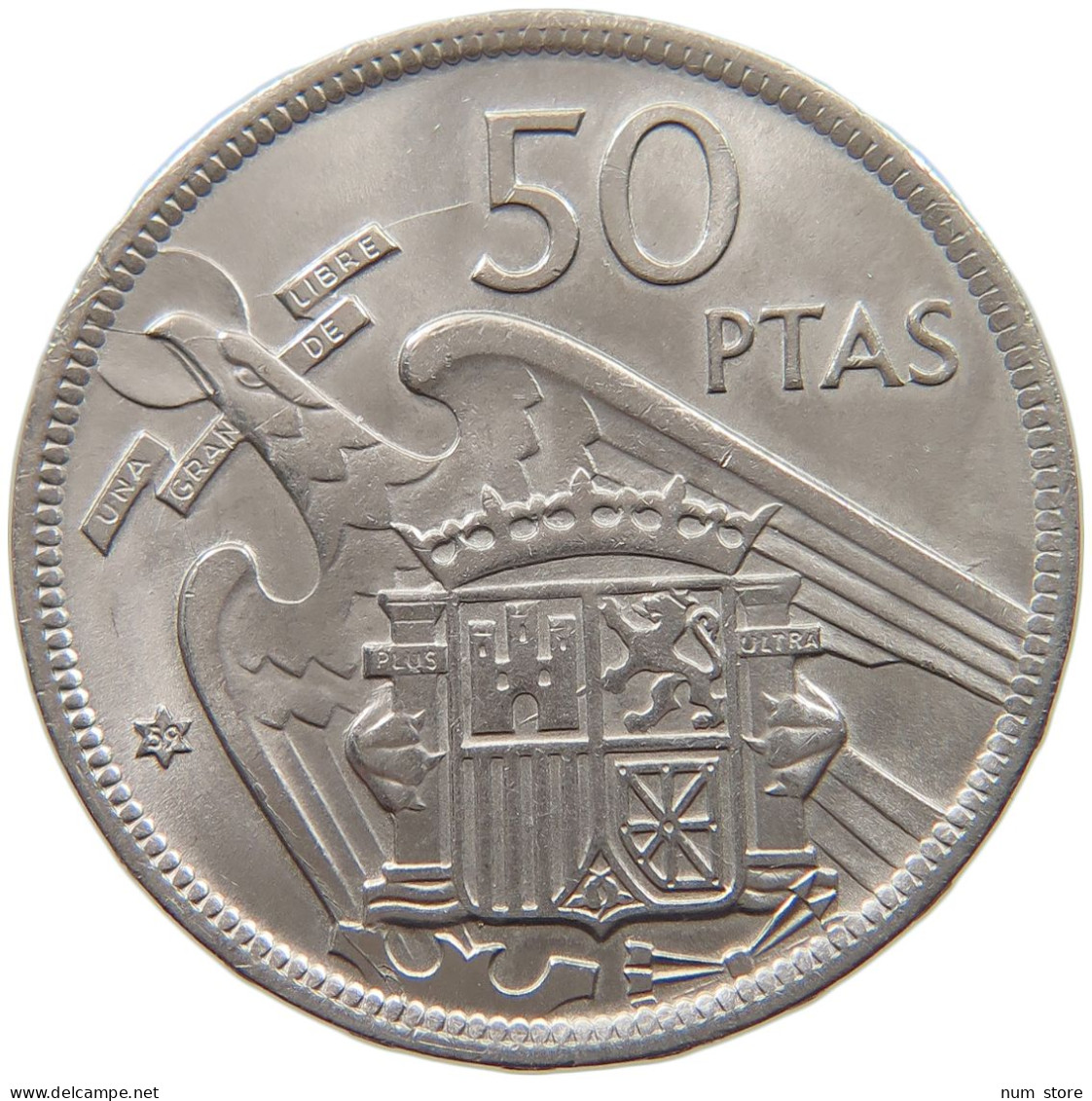 SPAIN 50 PESETAS 1957 59 TOP #c013 0351 - 50 Centesimi