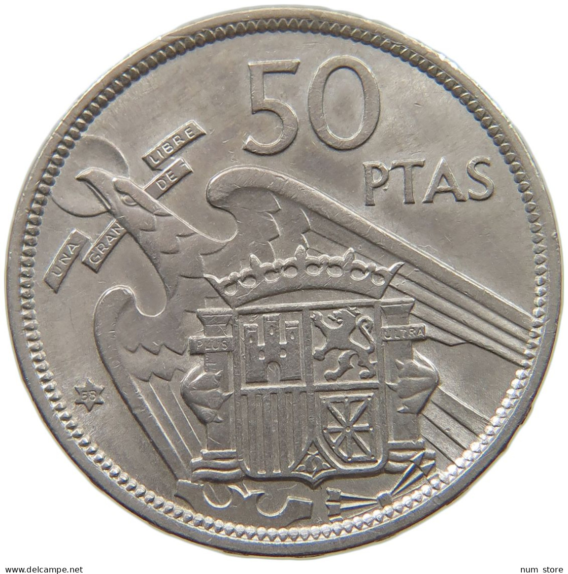 SPAIN 50 PESETAS 1957 58 #s056 0055 - 50 Centesimi