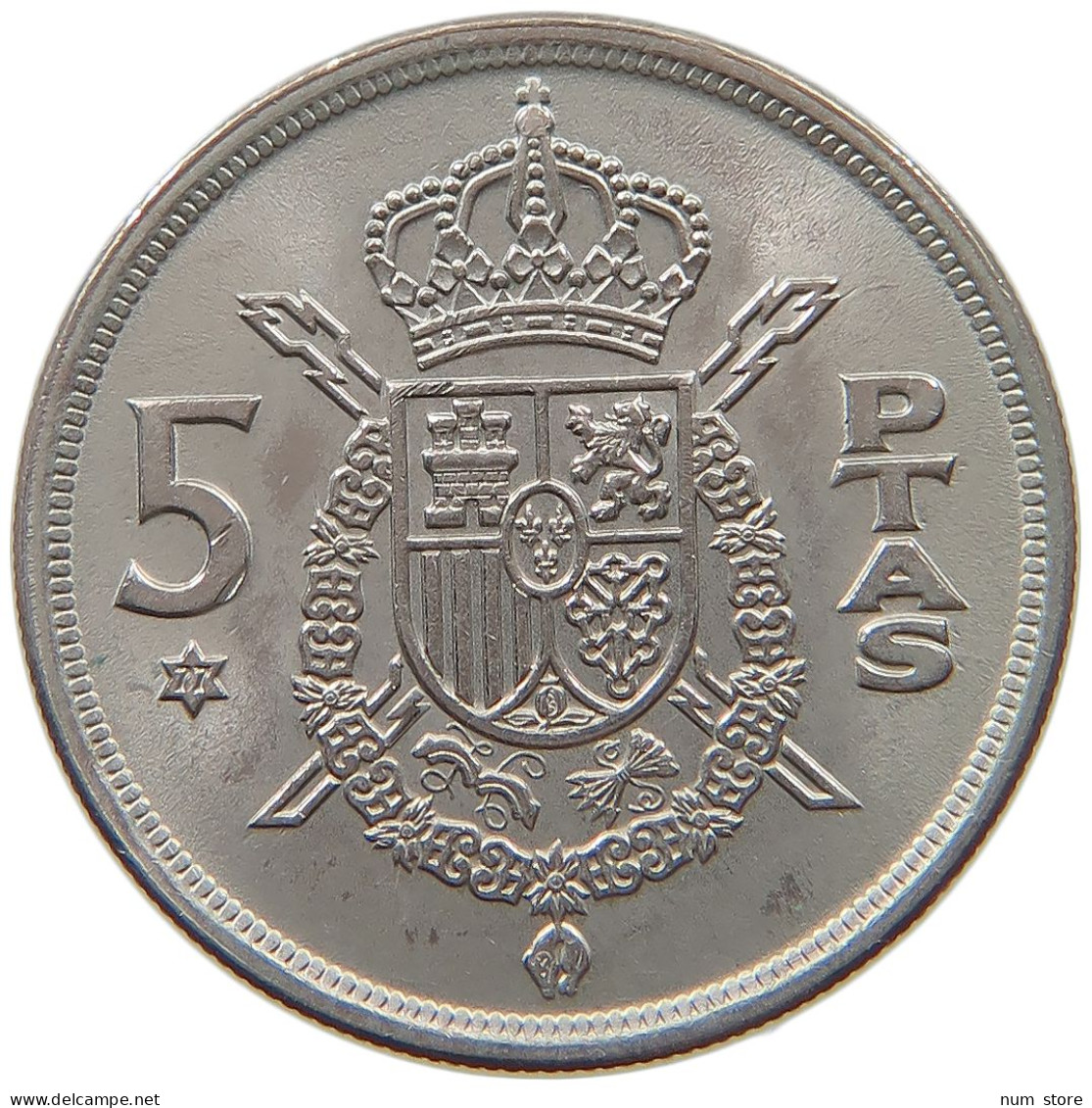 SPAIN 5 PESETAS 1975 77 #s079 0535 - 5 Pesetas