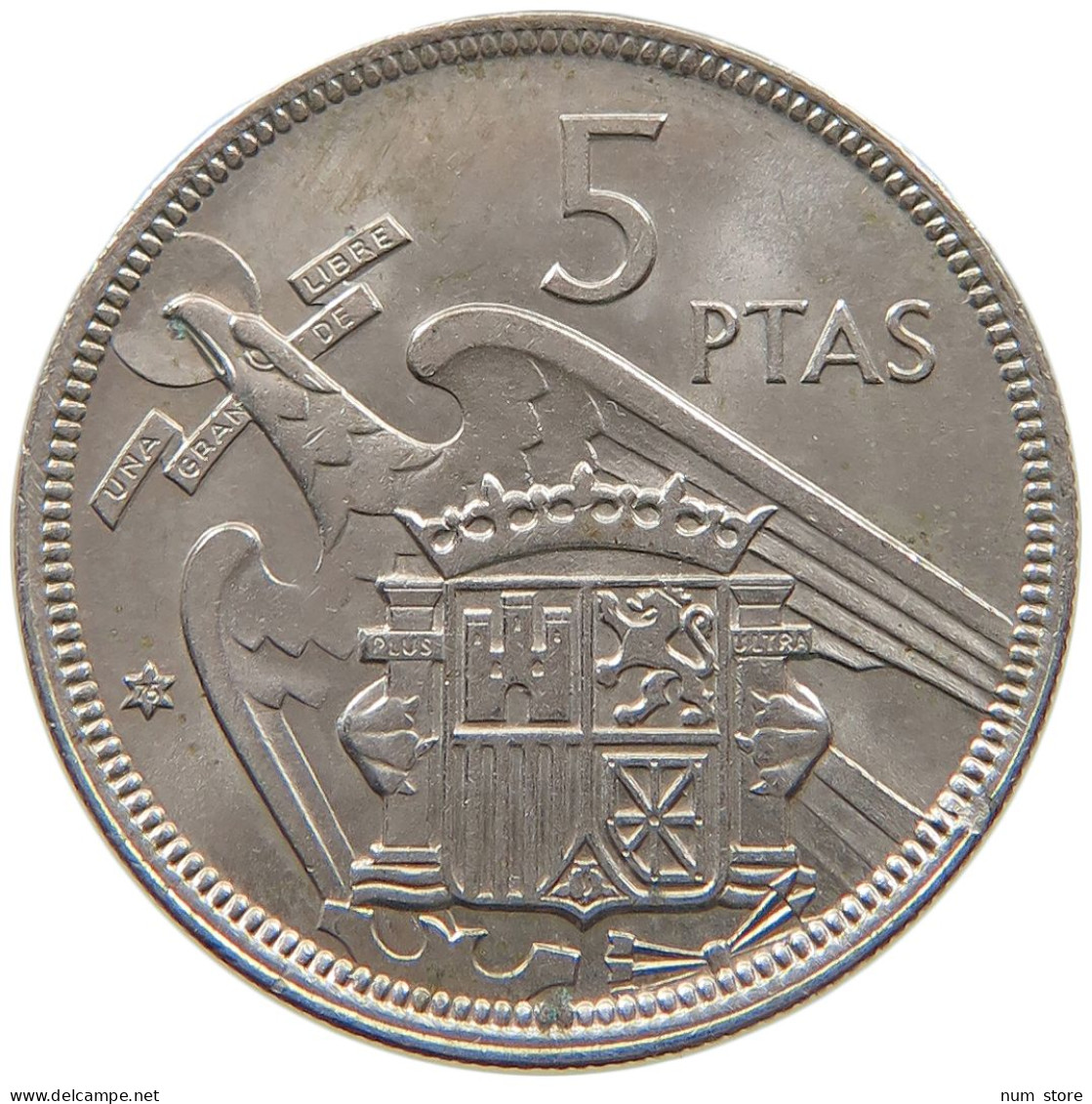 SPAIN 5 PESETAS 1957 75 TOP #s065 0495 - 5 Pesetas