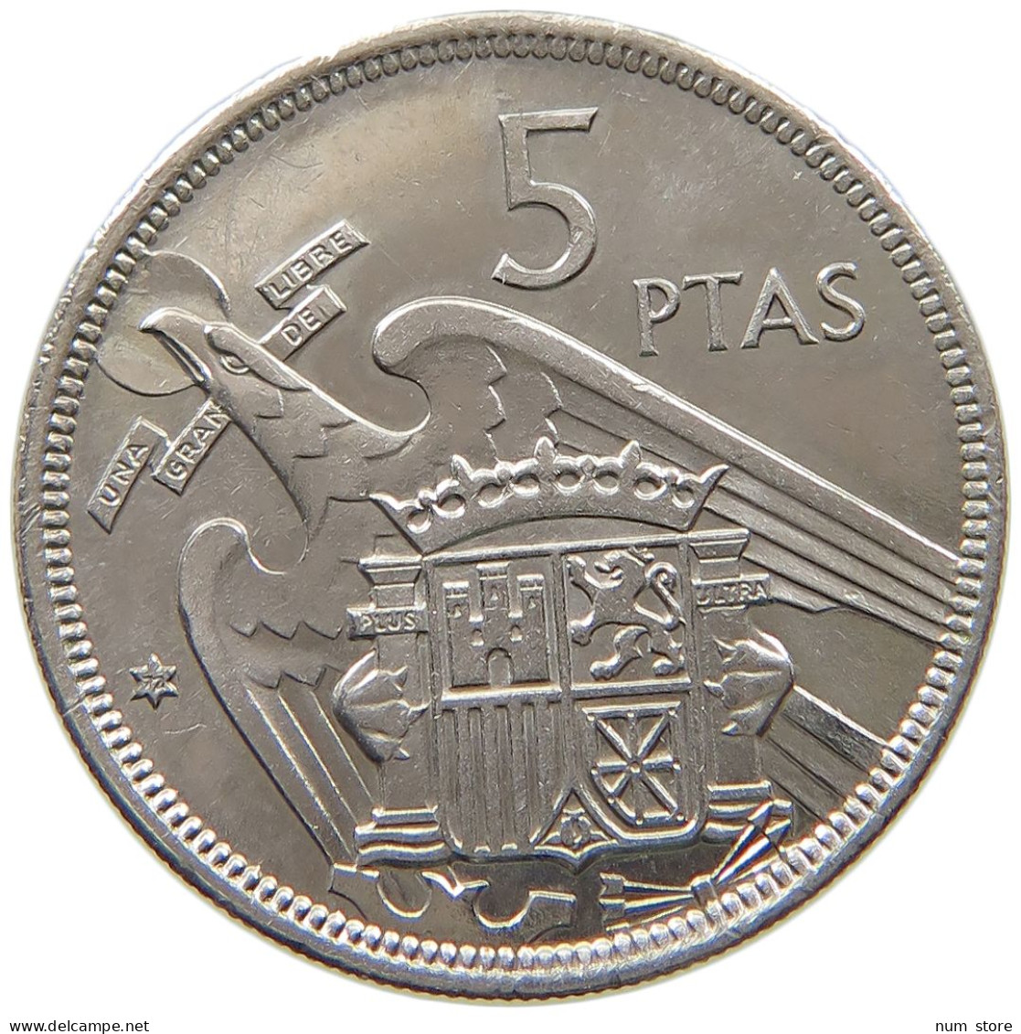 SPAIN 5 PESETAS 1957 72 TOP #s065 0489 - 5 Pesetas